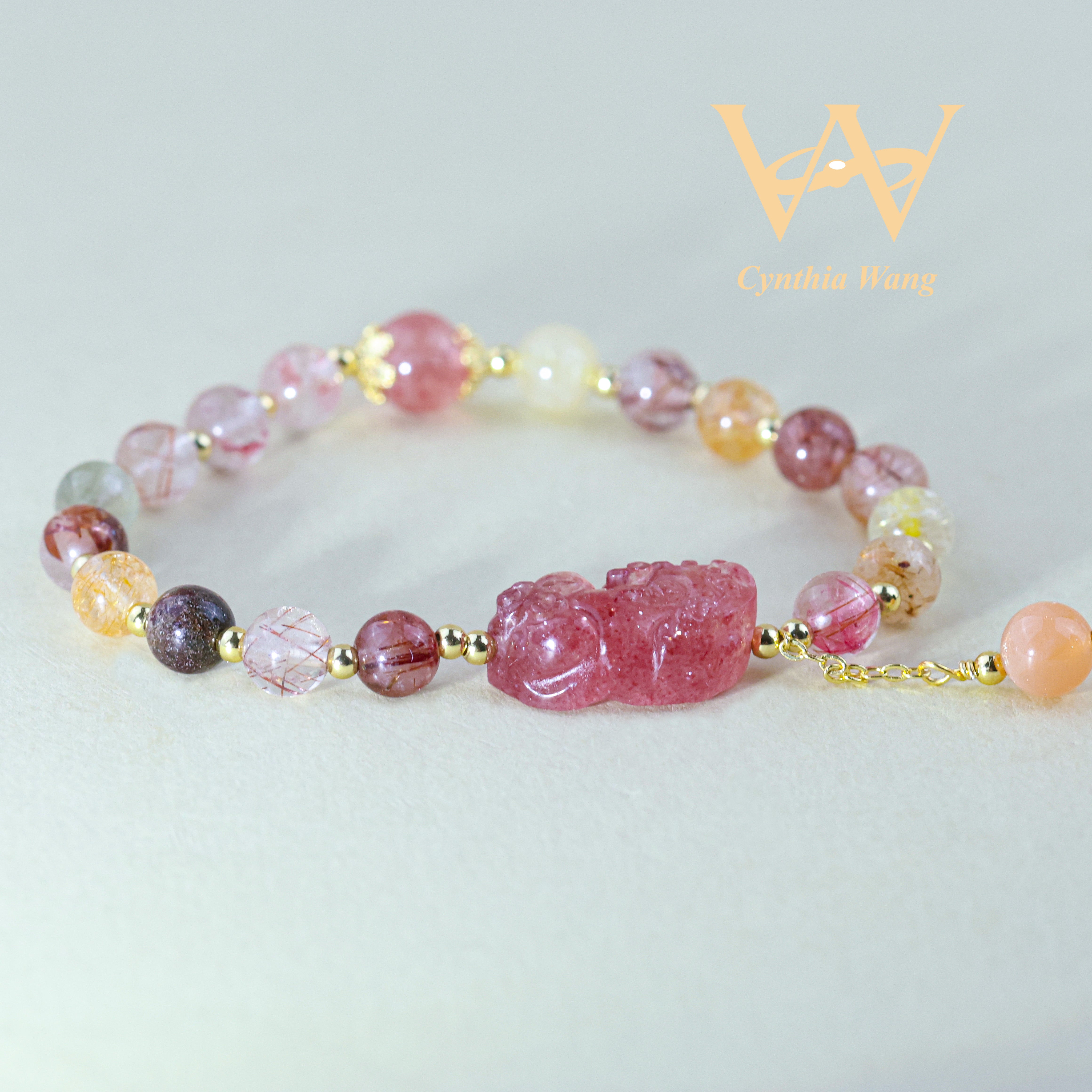 'Spectrum of Fortune' Colorful Rutilated Quartz Bracelet