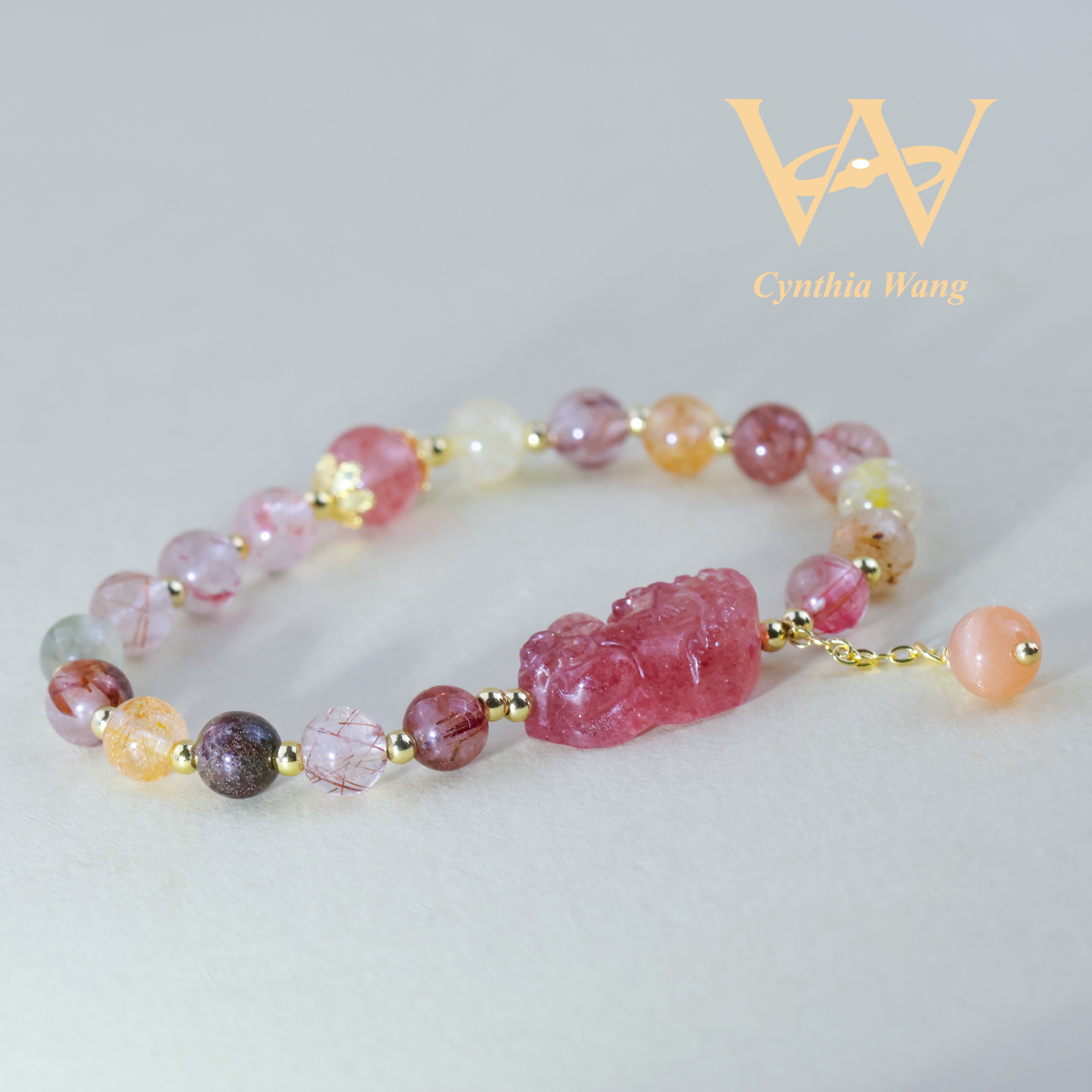 'Spectrum of Fortune' Colorful Rutilated Quartz Bracelet