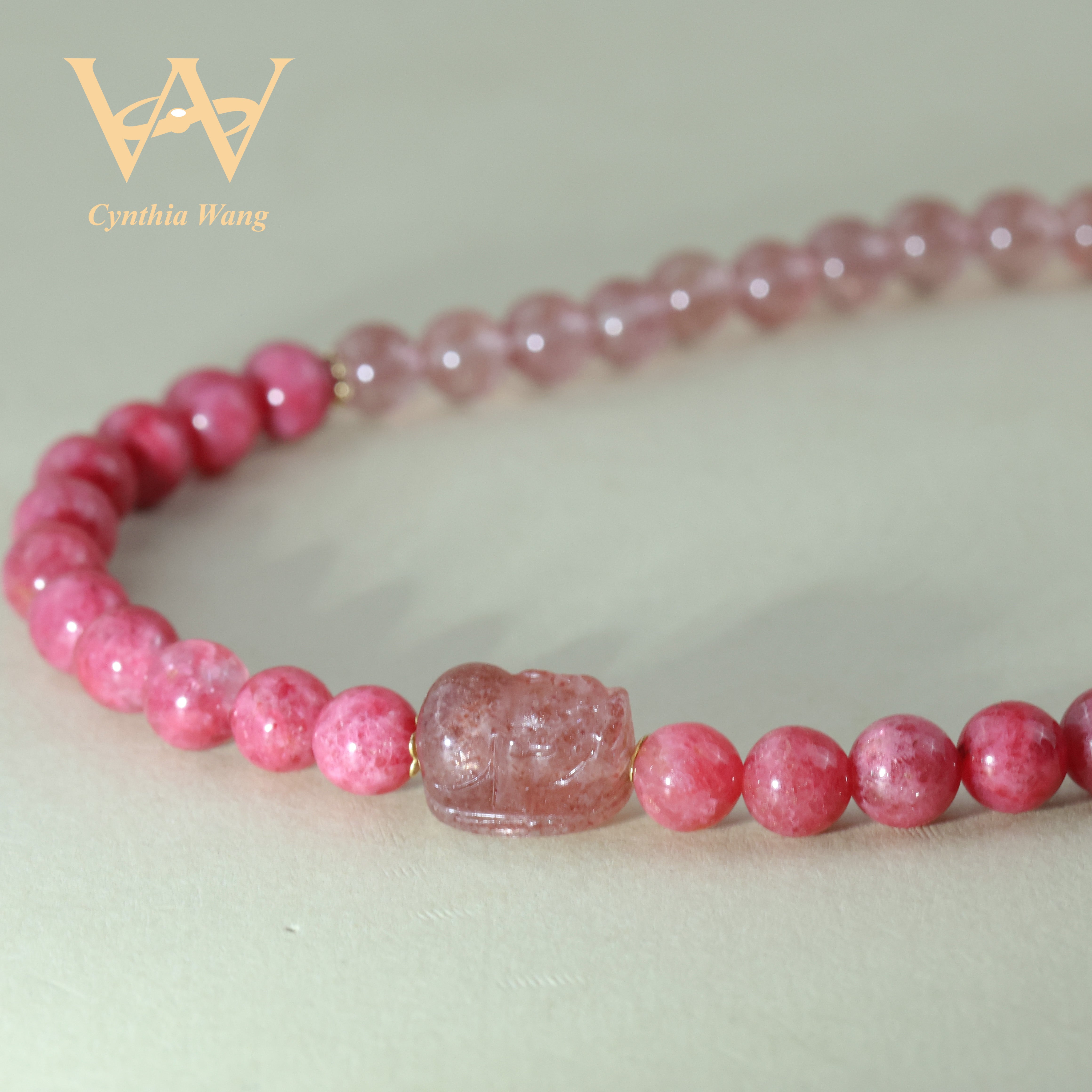 'Pink Blessing' Strawberry Quartz Bracelet
