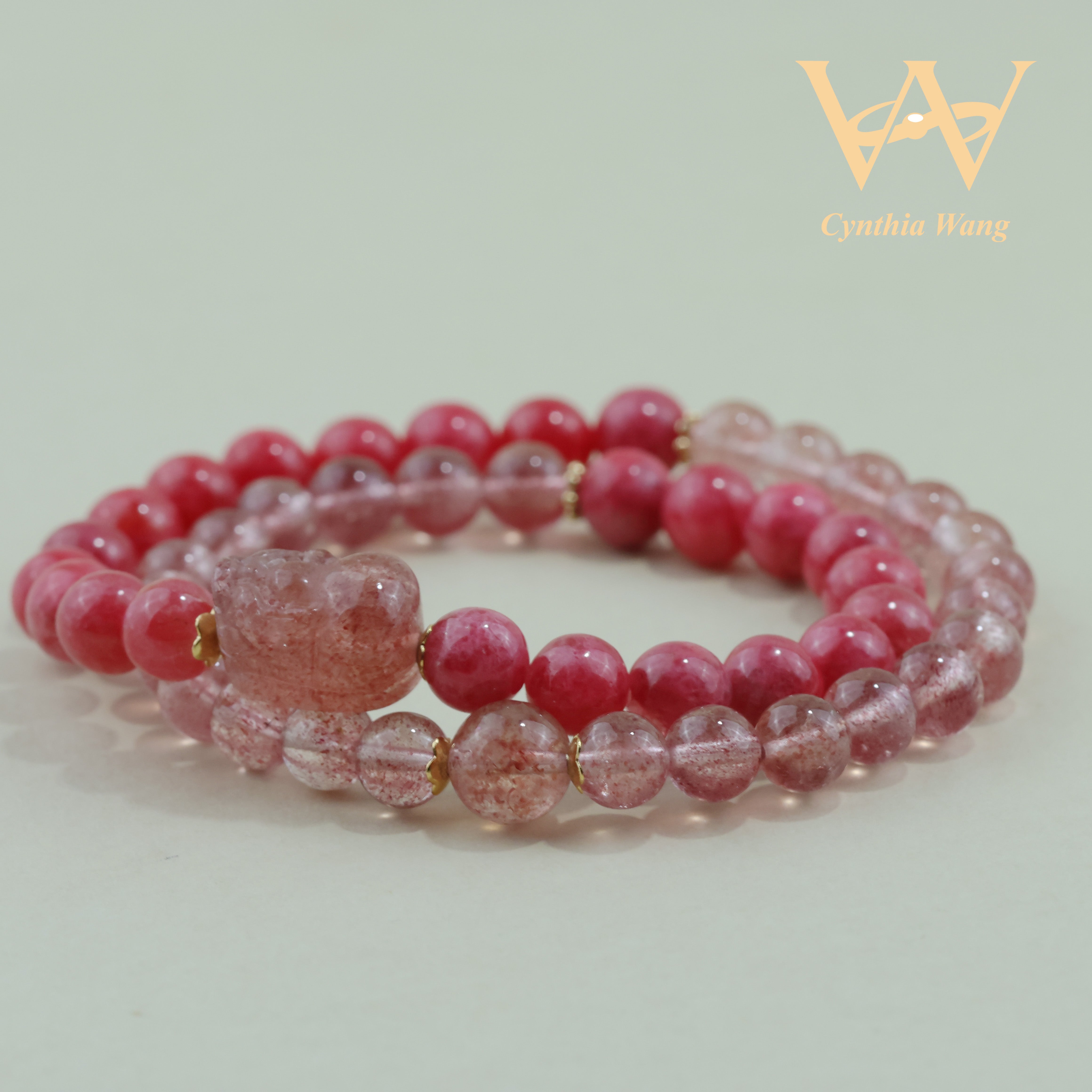 'Pink Blessing' Strawberry Quartz Bracelet