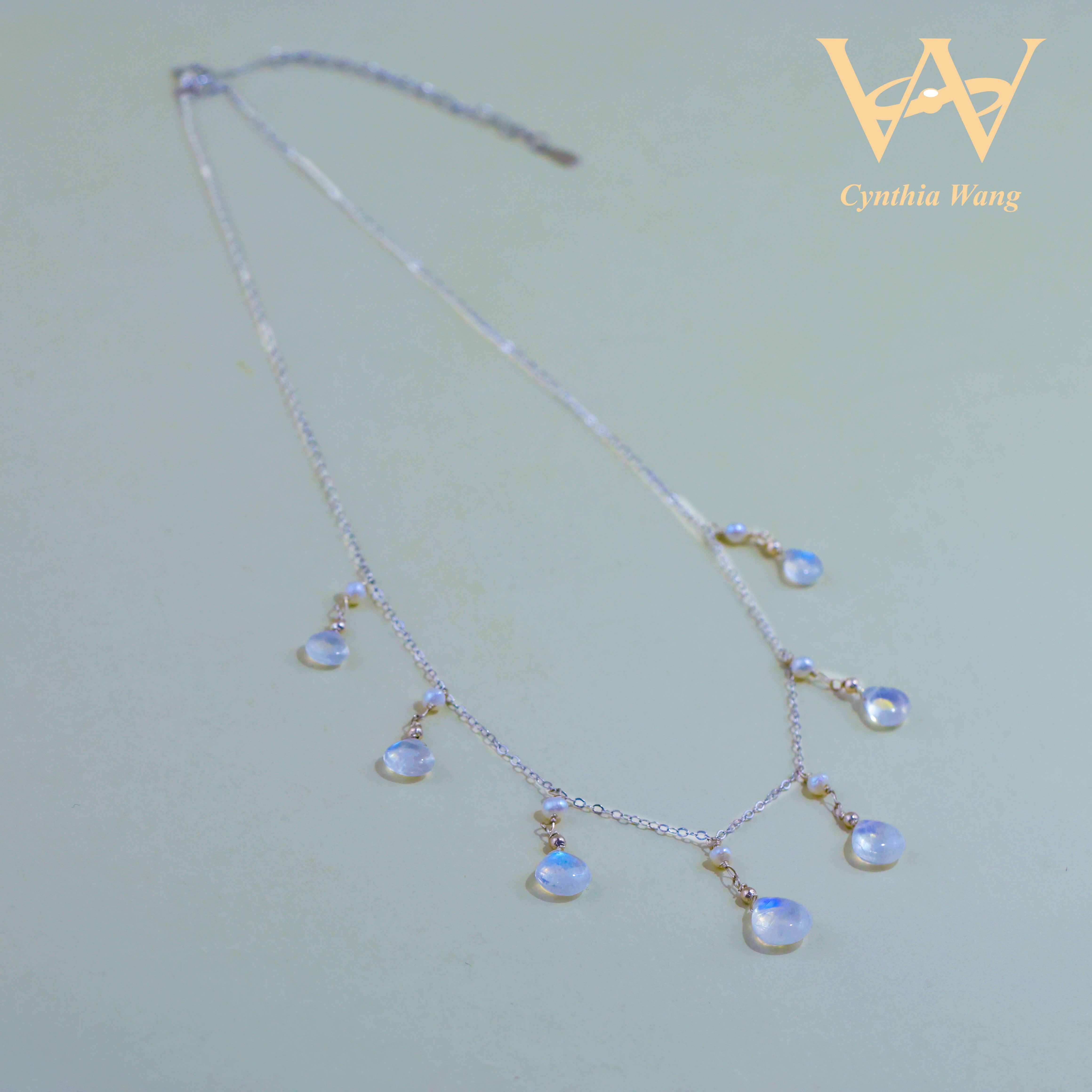 'Meteor in the Night' Moonstone Necklace