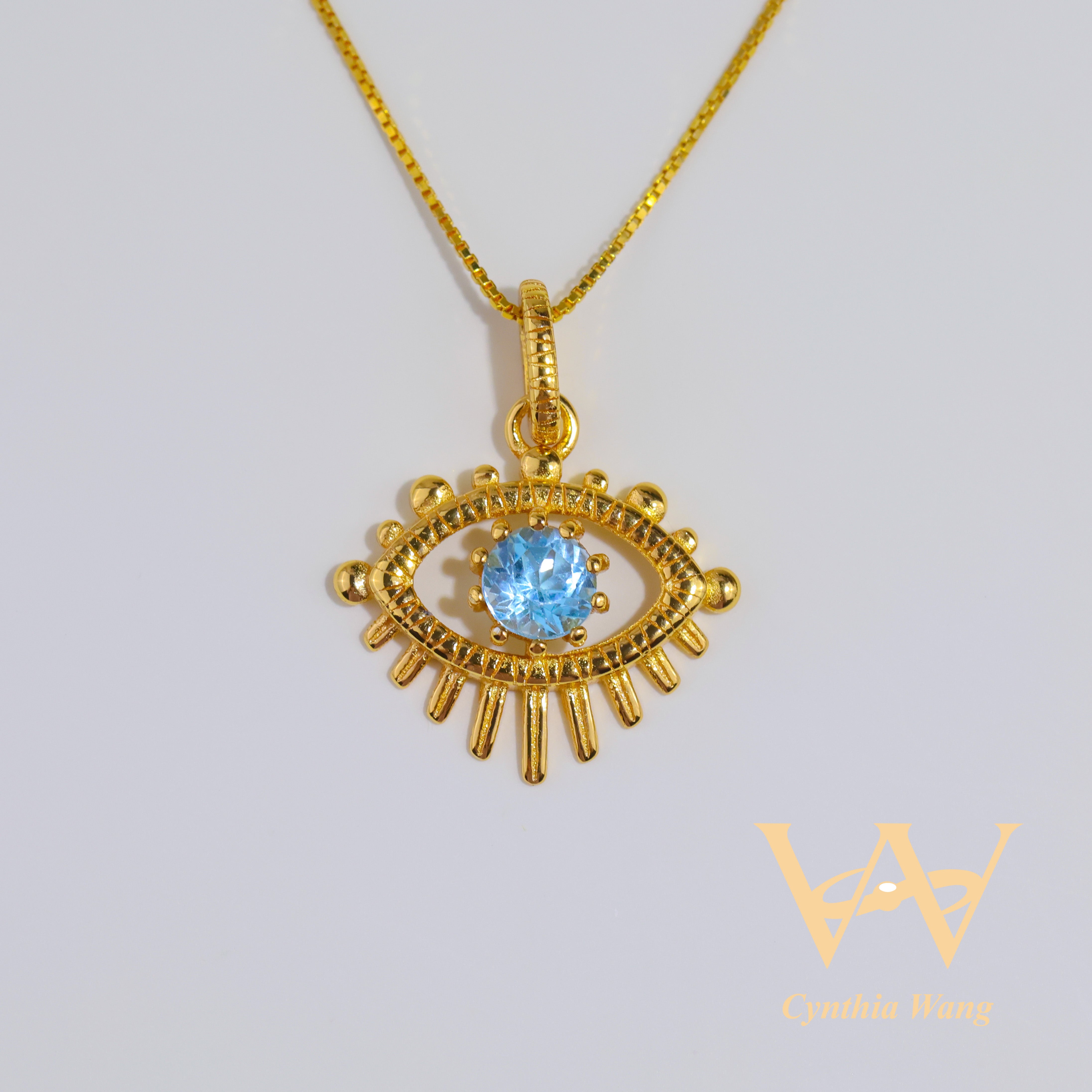 'Evil Eye' Blue Topaz Pendant