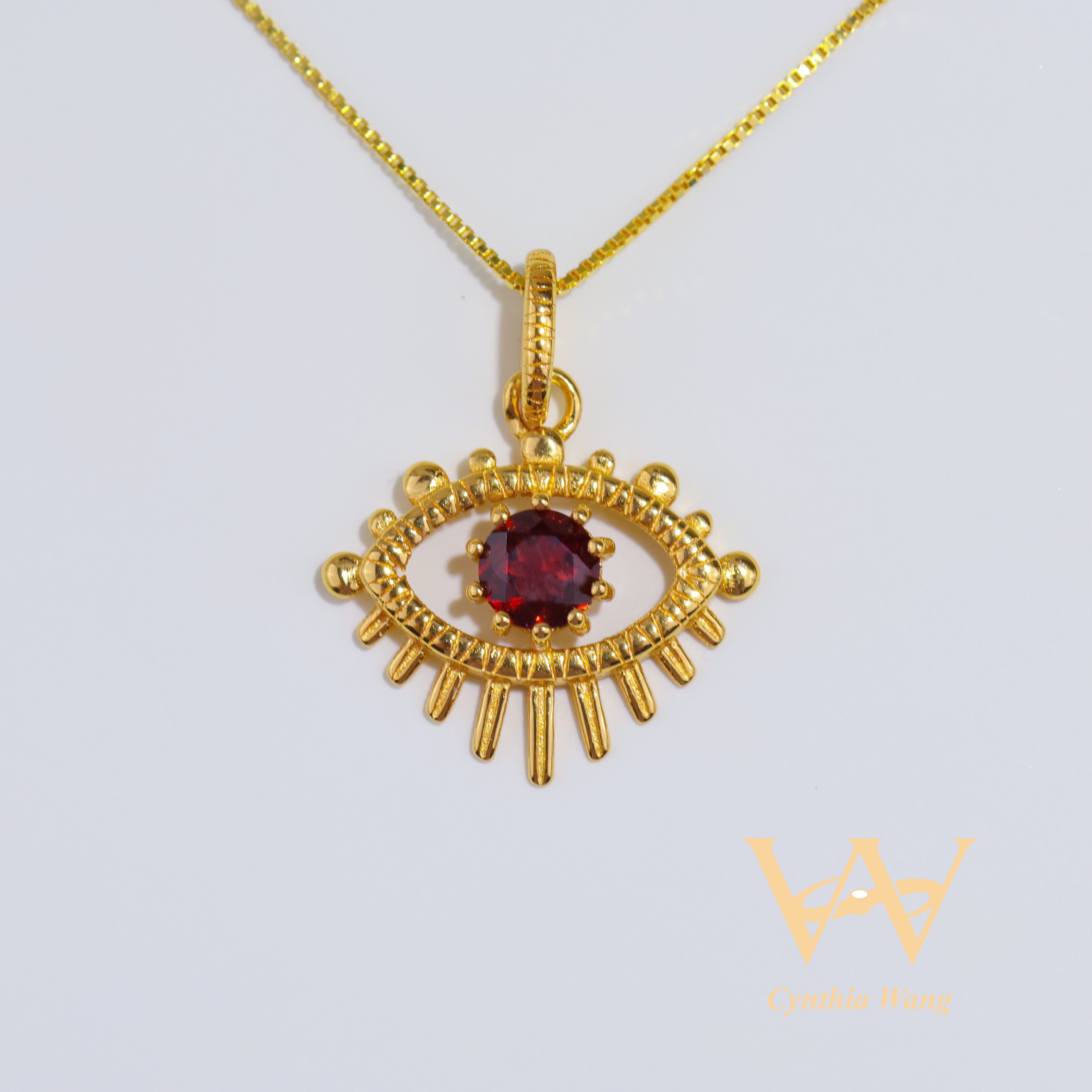 'Evil Eye' Garnet Pendant