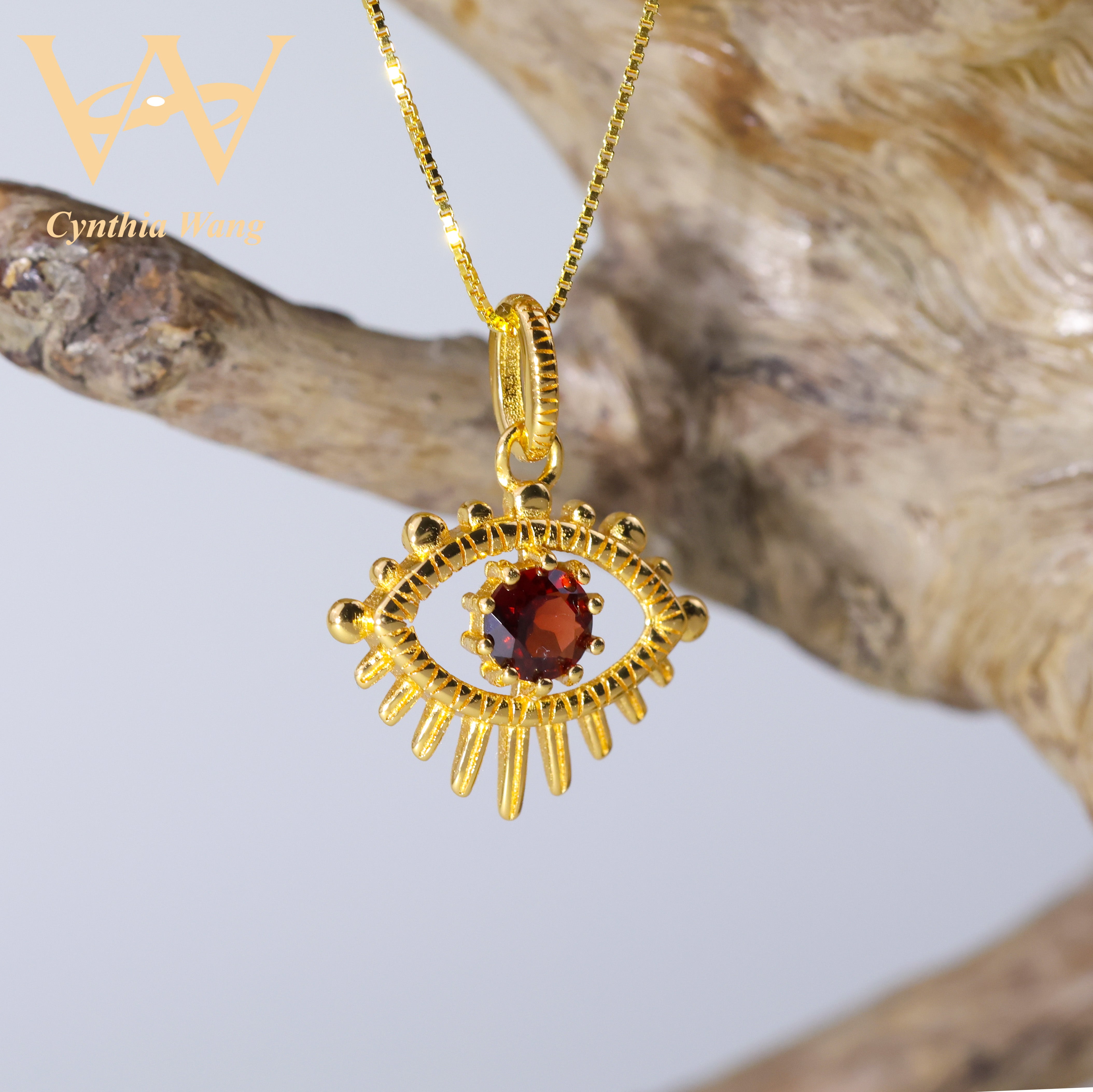 'Evil Eye' Garnet Pendant