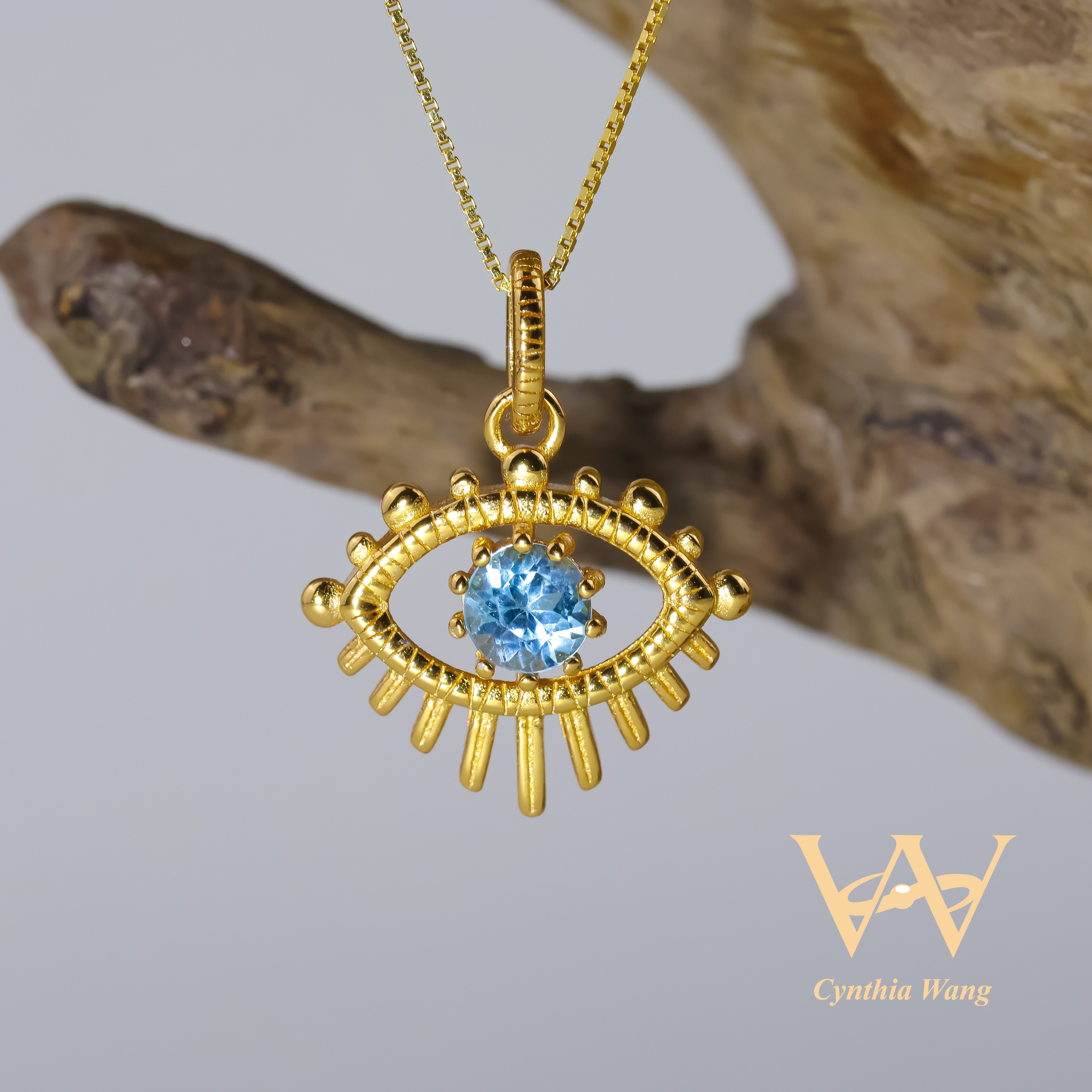 'Evil Eye' Blue Topaz Pendant