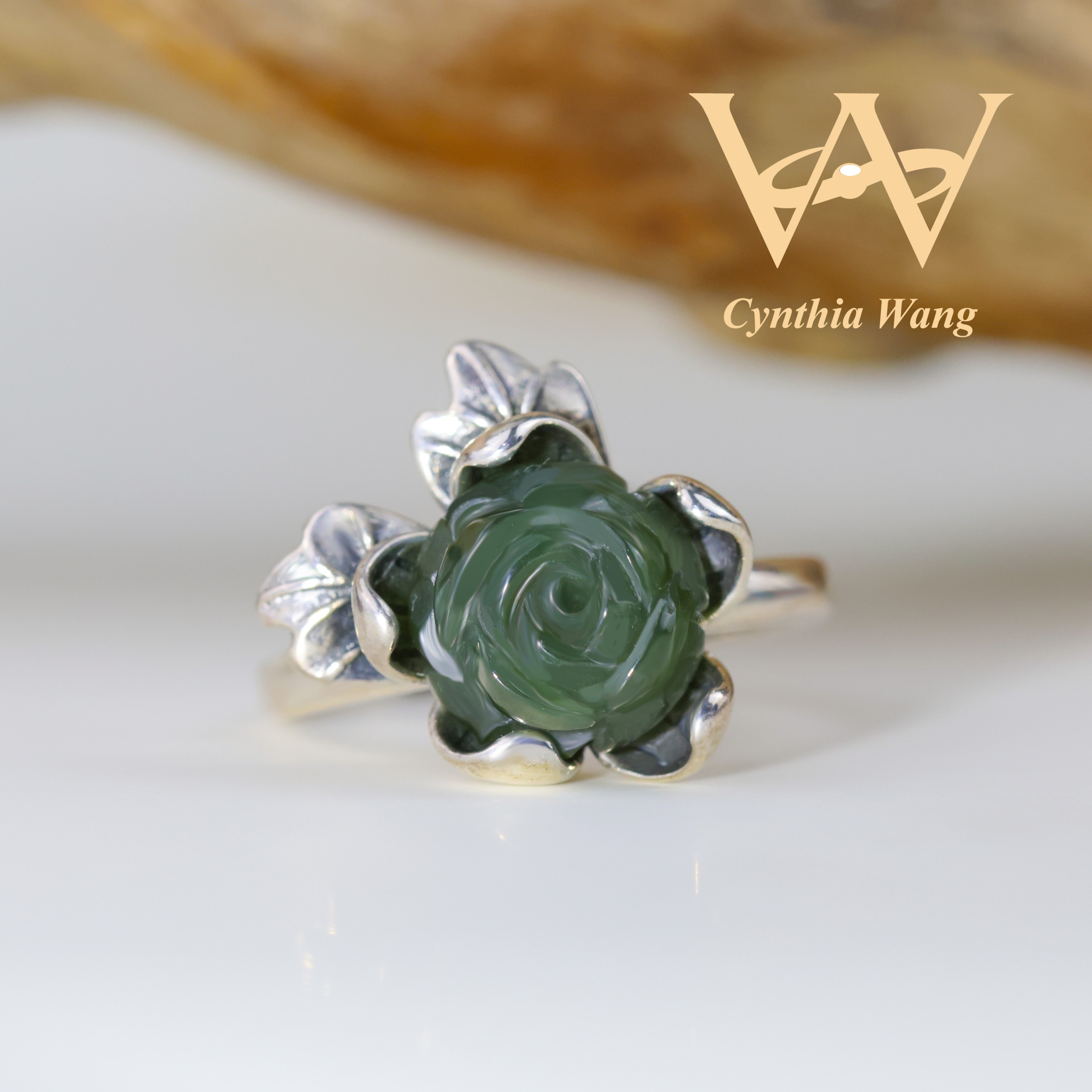 'Charm in Bloom' Jade Ring