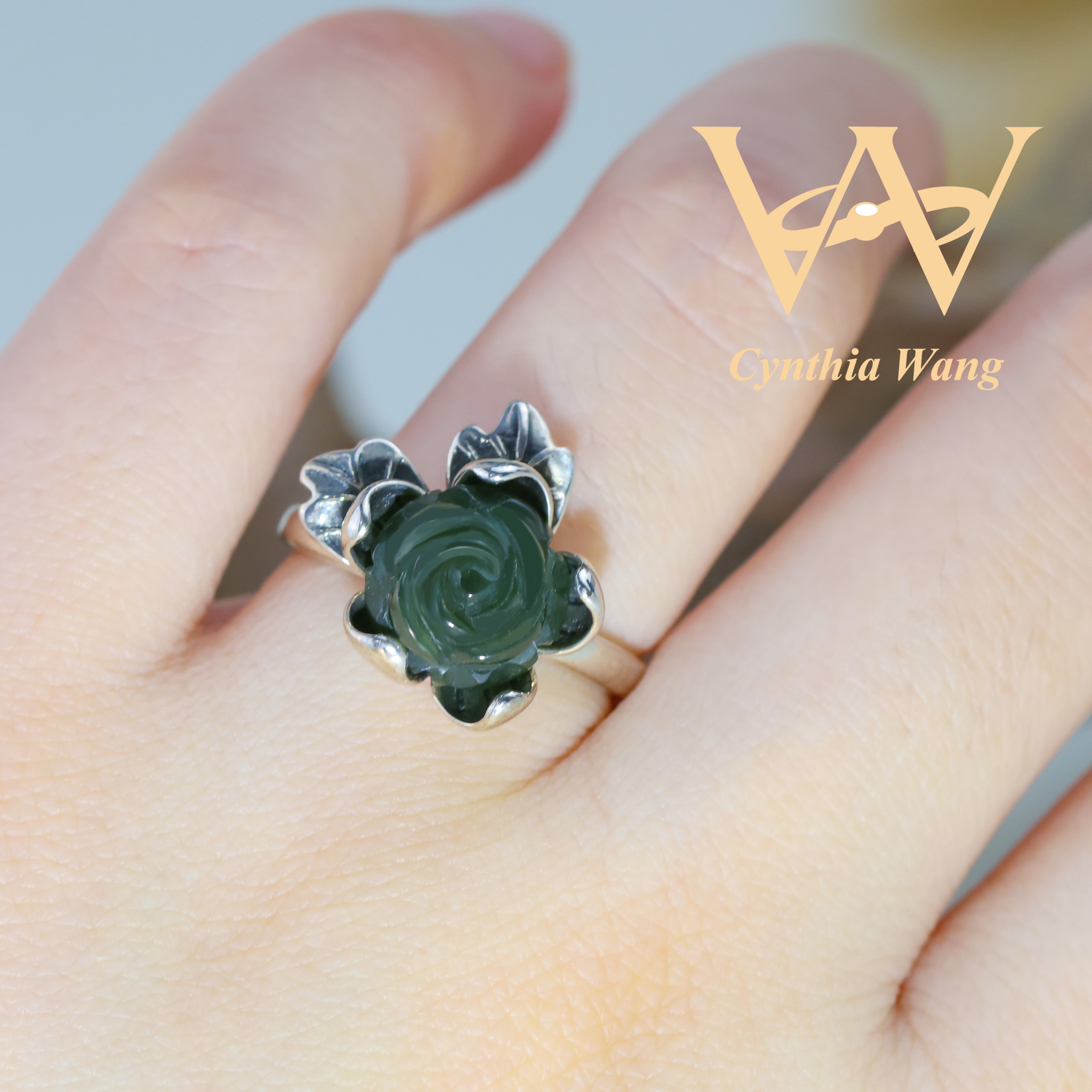 'Charm in Bloom' Jade Ring