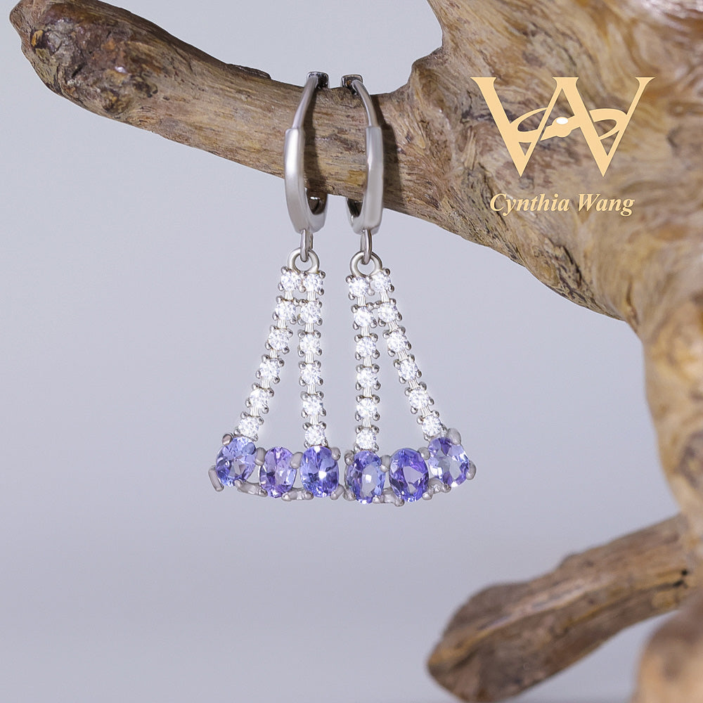 Tanzanite Dangling Earrings