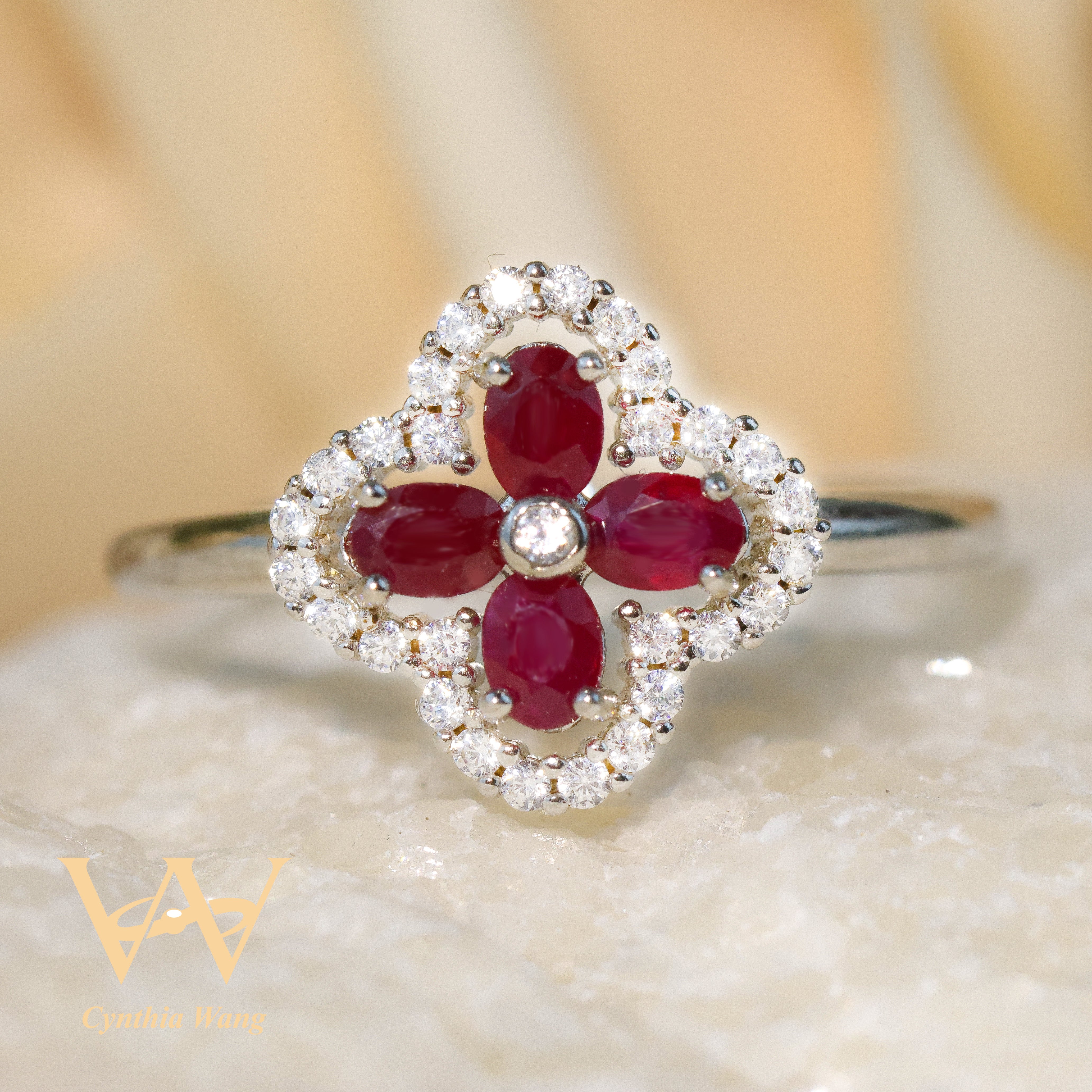 'Crimson Clover' Ruby Jewelry Set