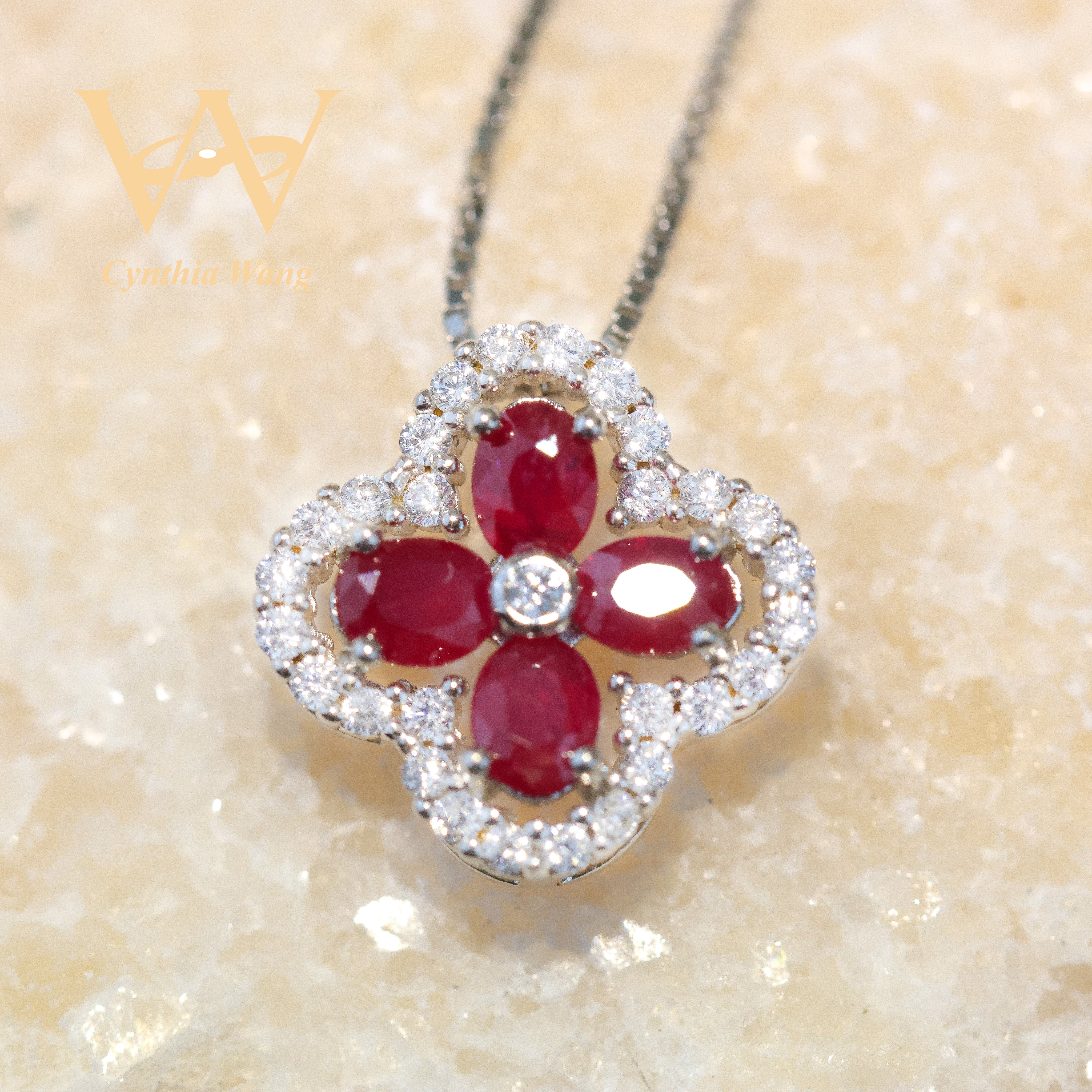 'Crimson Clover' Ruby Jewelry Set