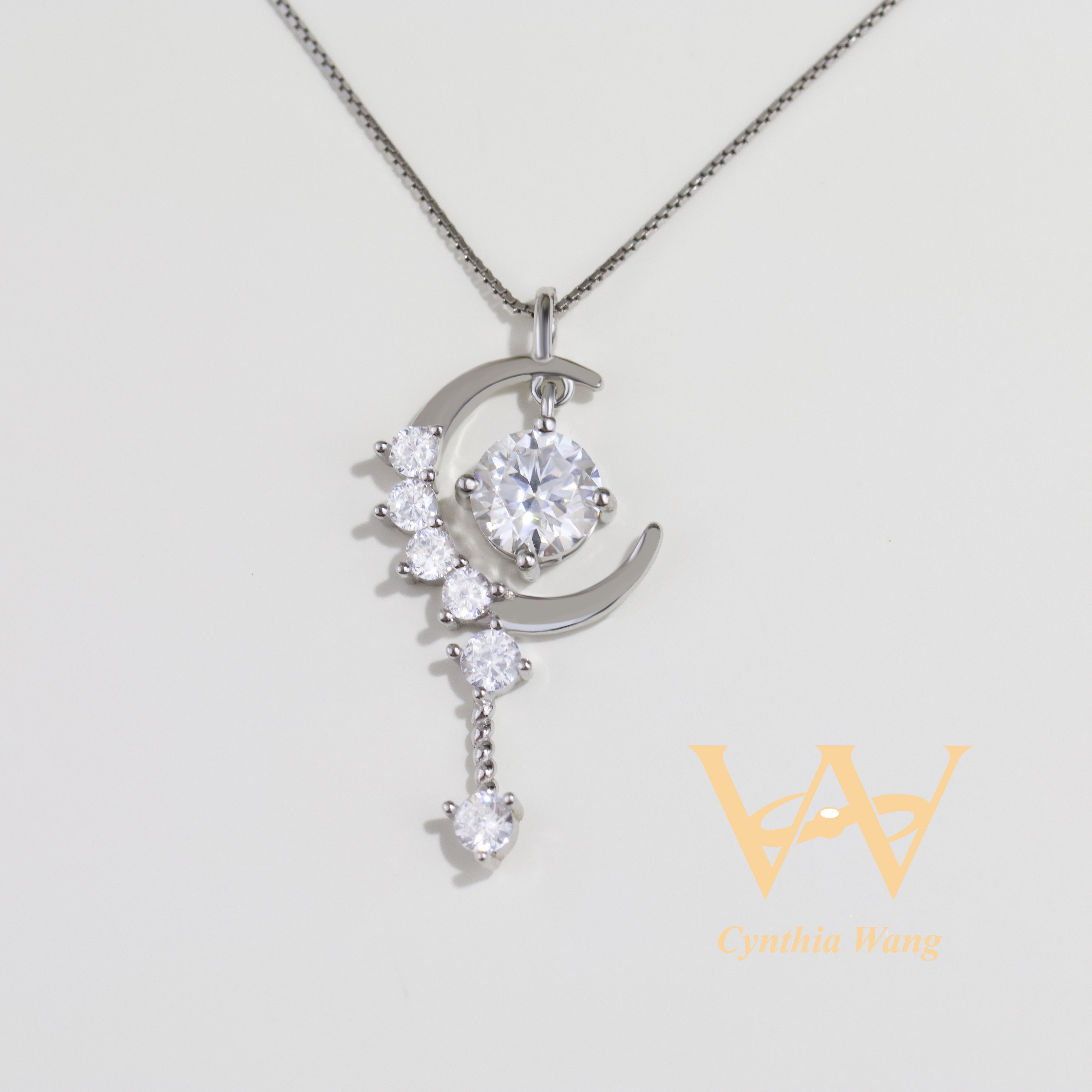 'Moon Goddess' Moissanite Necklace