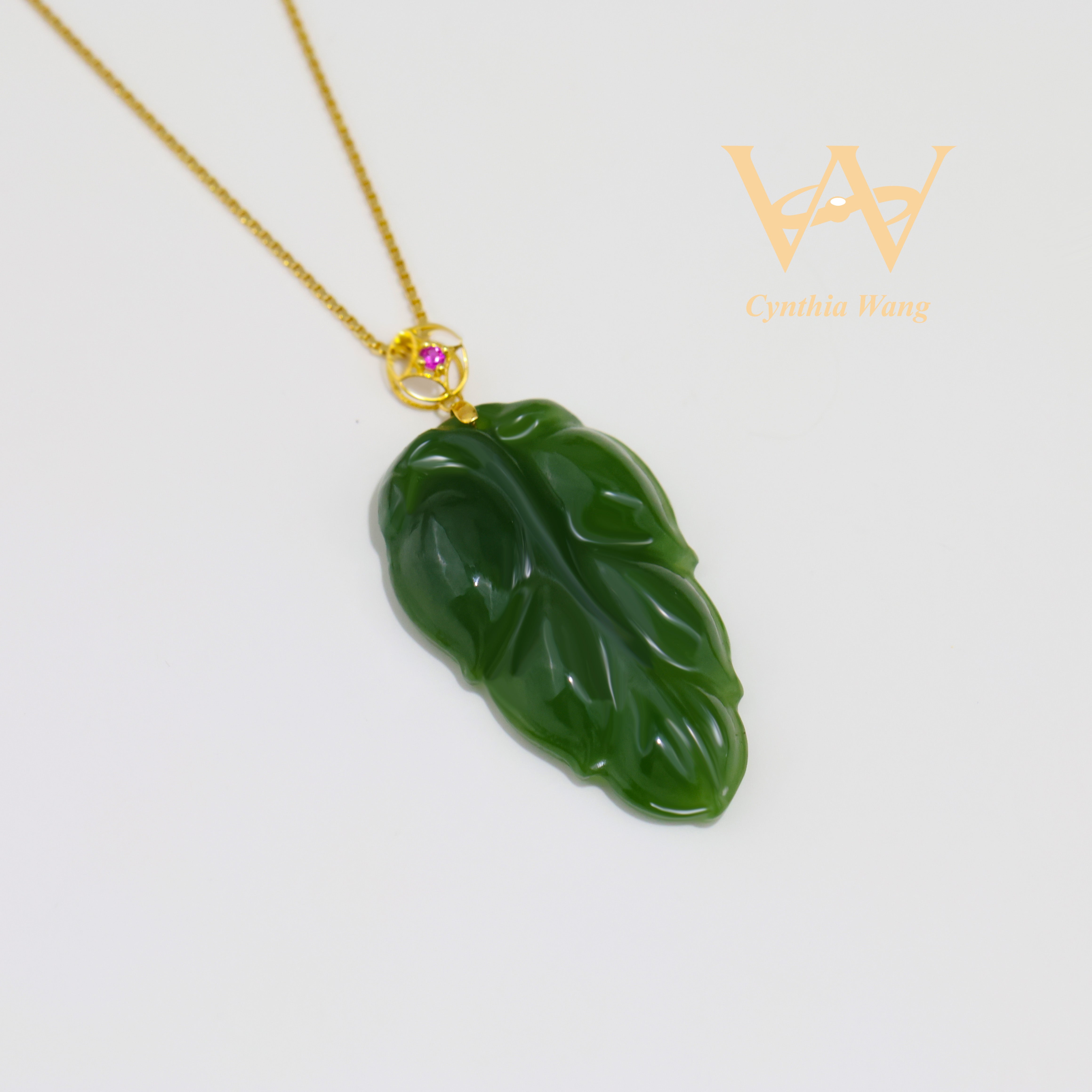 'Eden Leaf' Jade Pendant