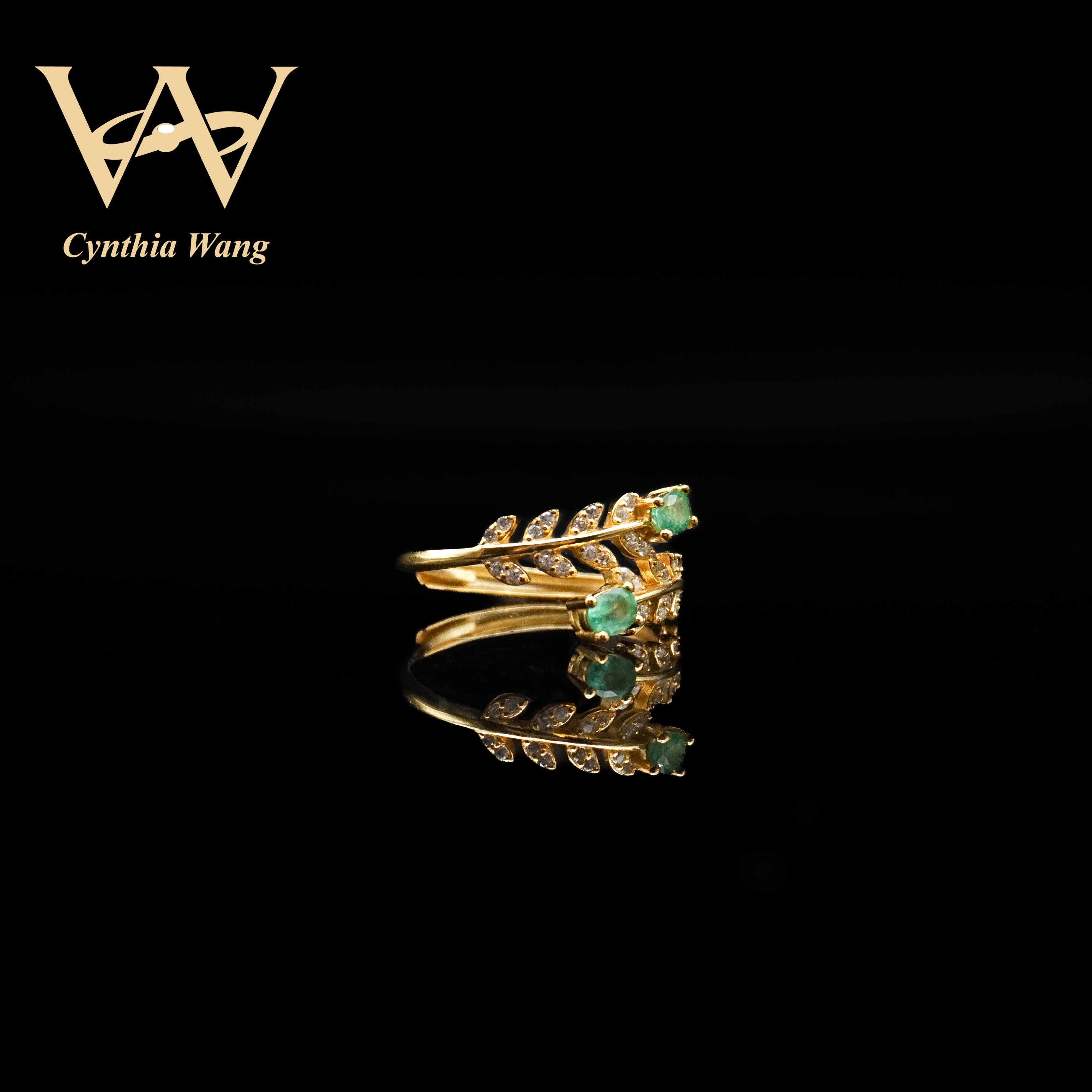 'Whimsical Grove' Emerald Ring