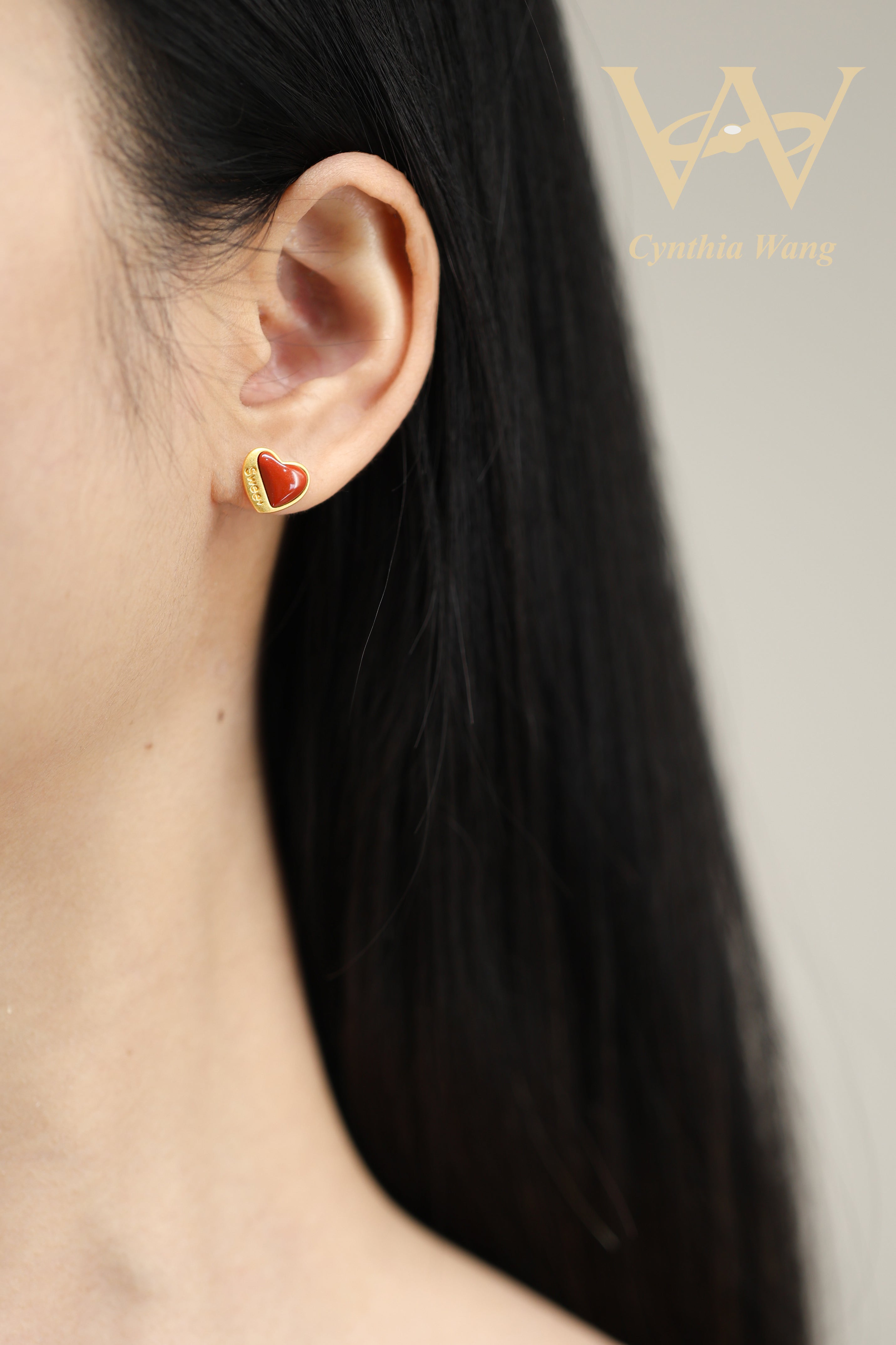'Radiant Affection' South Red Carnelian Ear Studs