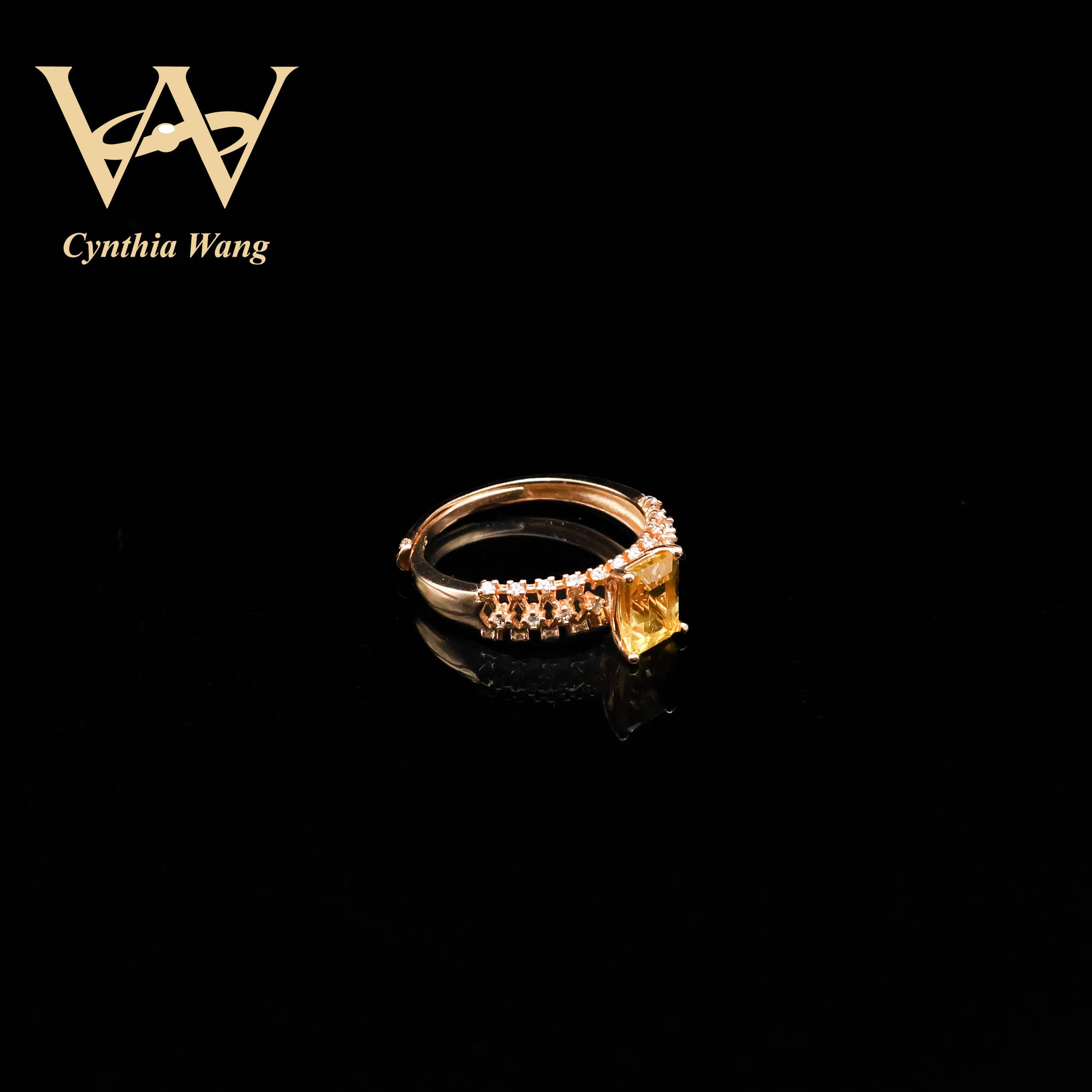 'Golden Aura Magic' Citrine Sparkle Ring