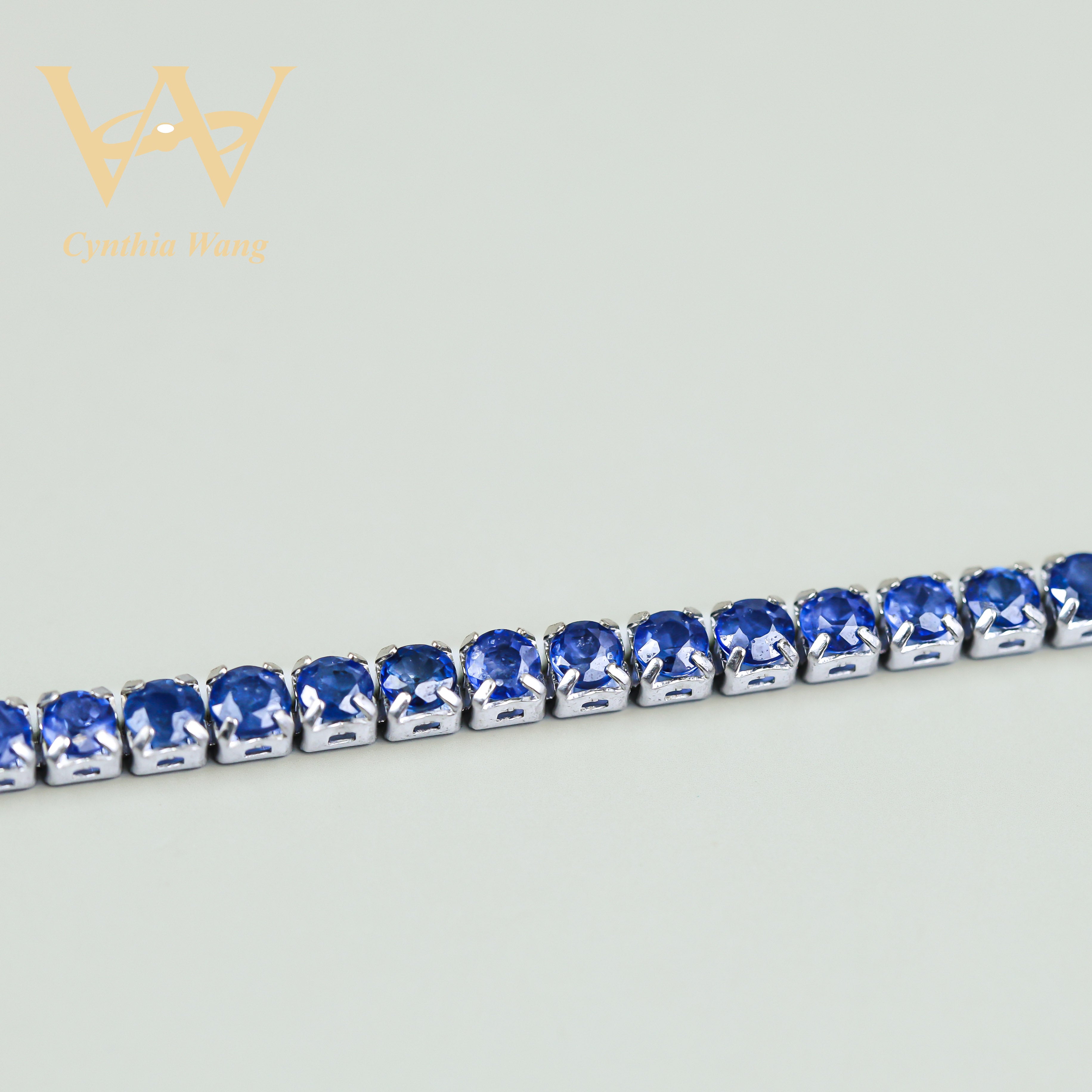 'Noble Blue' Sapphire Tennis Bracelet