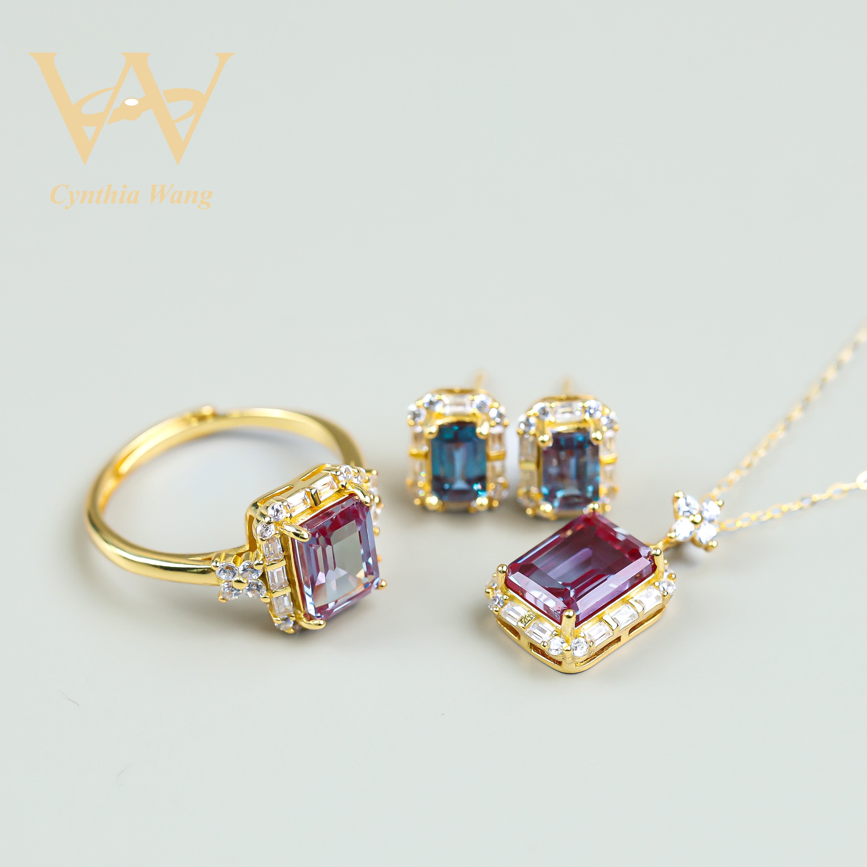 'Future Time' Alexandrite Jewelry Set