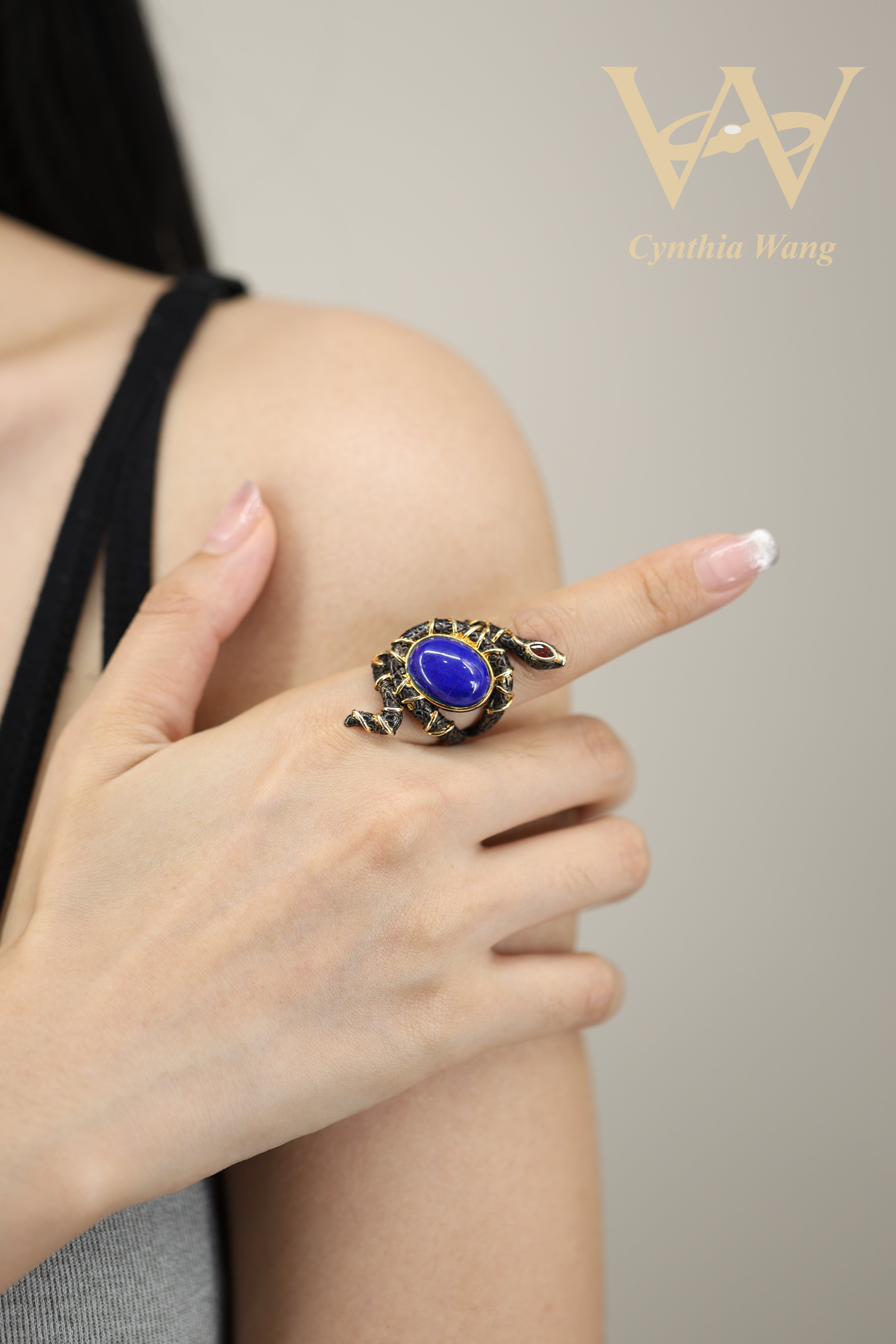 'Opulent Serpent' Lapis Lazuli Ring