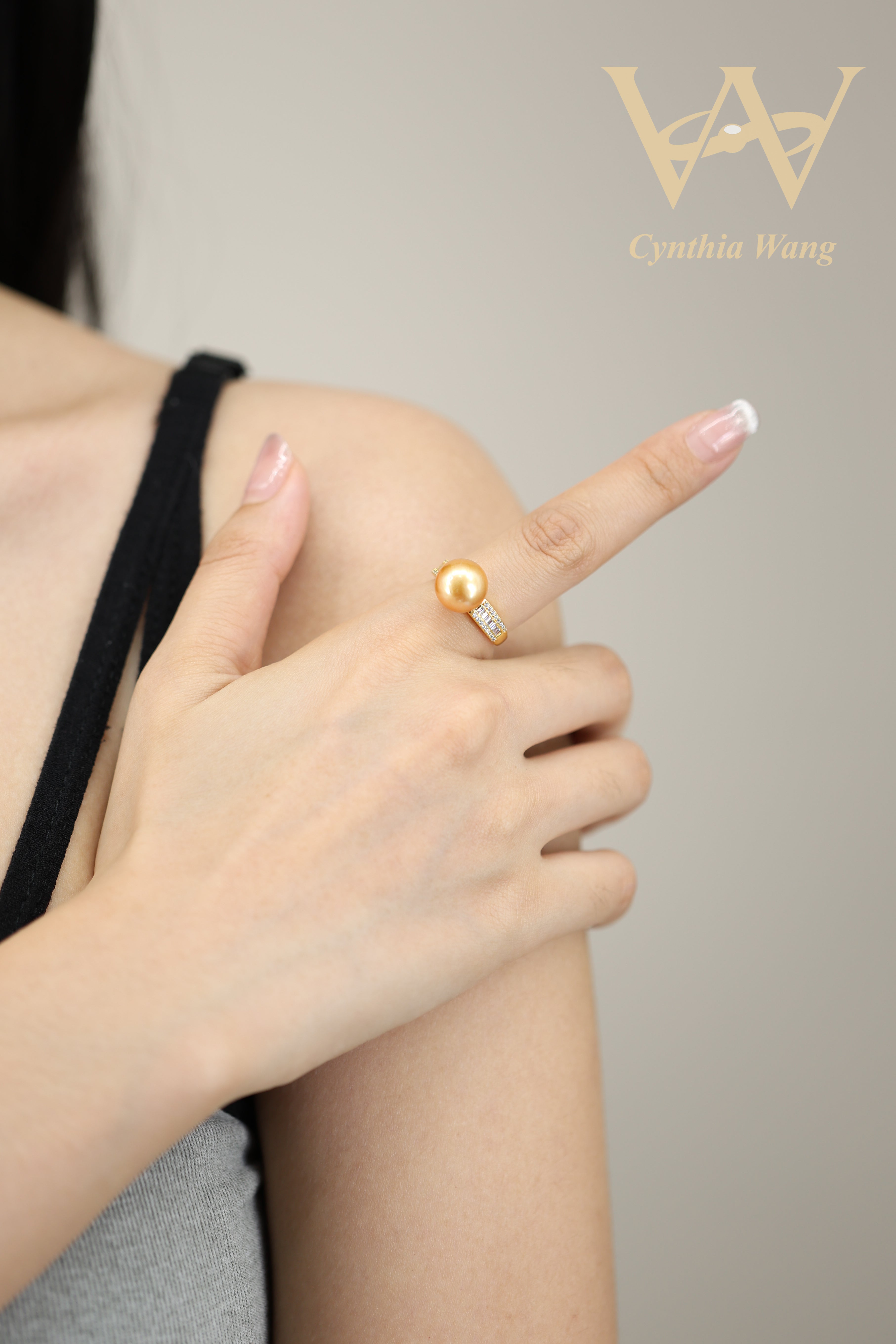 'Pink Aurora' Edison Pearl Ring