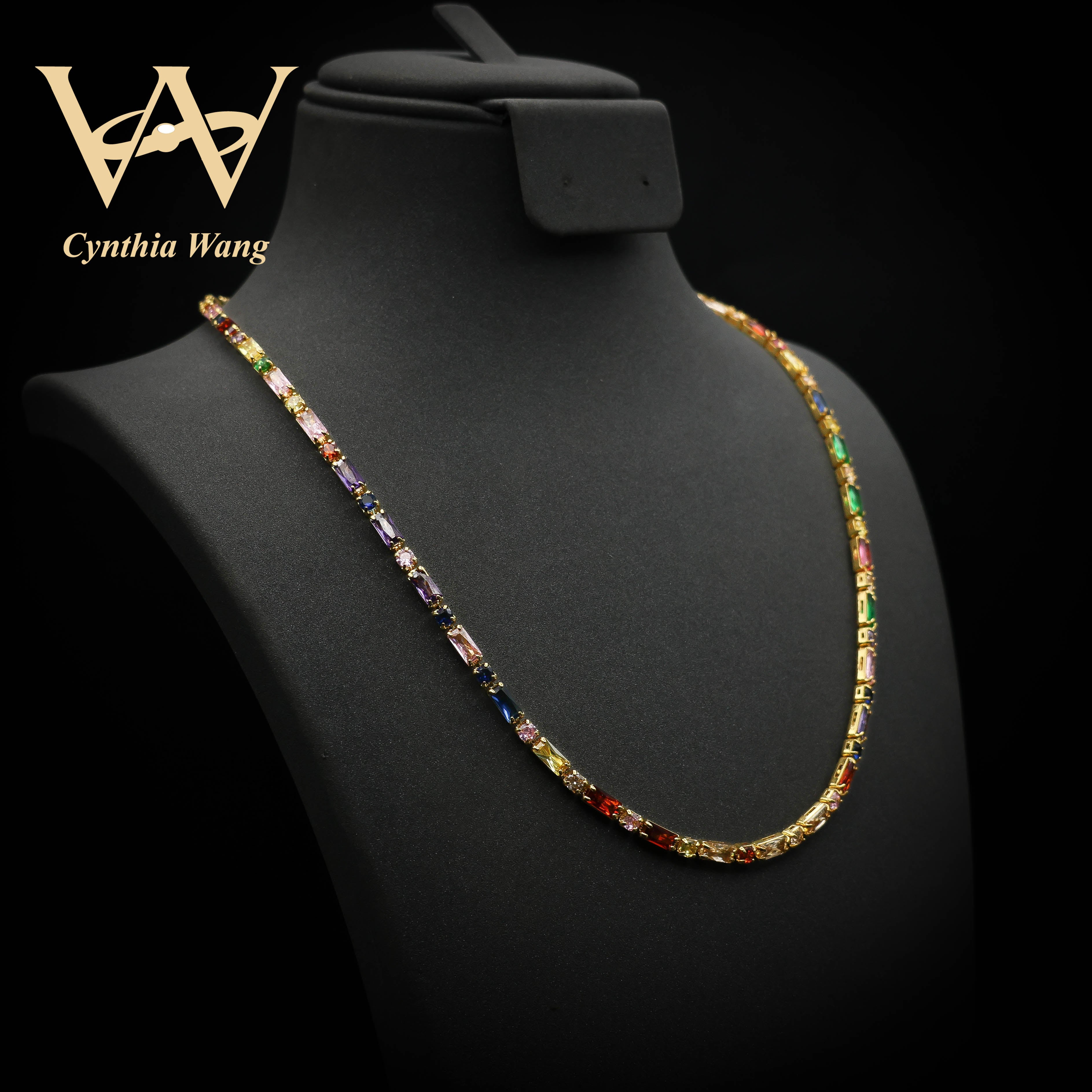 'Wonderful Rainbow' Colorful Zirconia Necklace