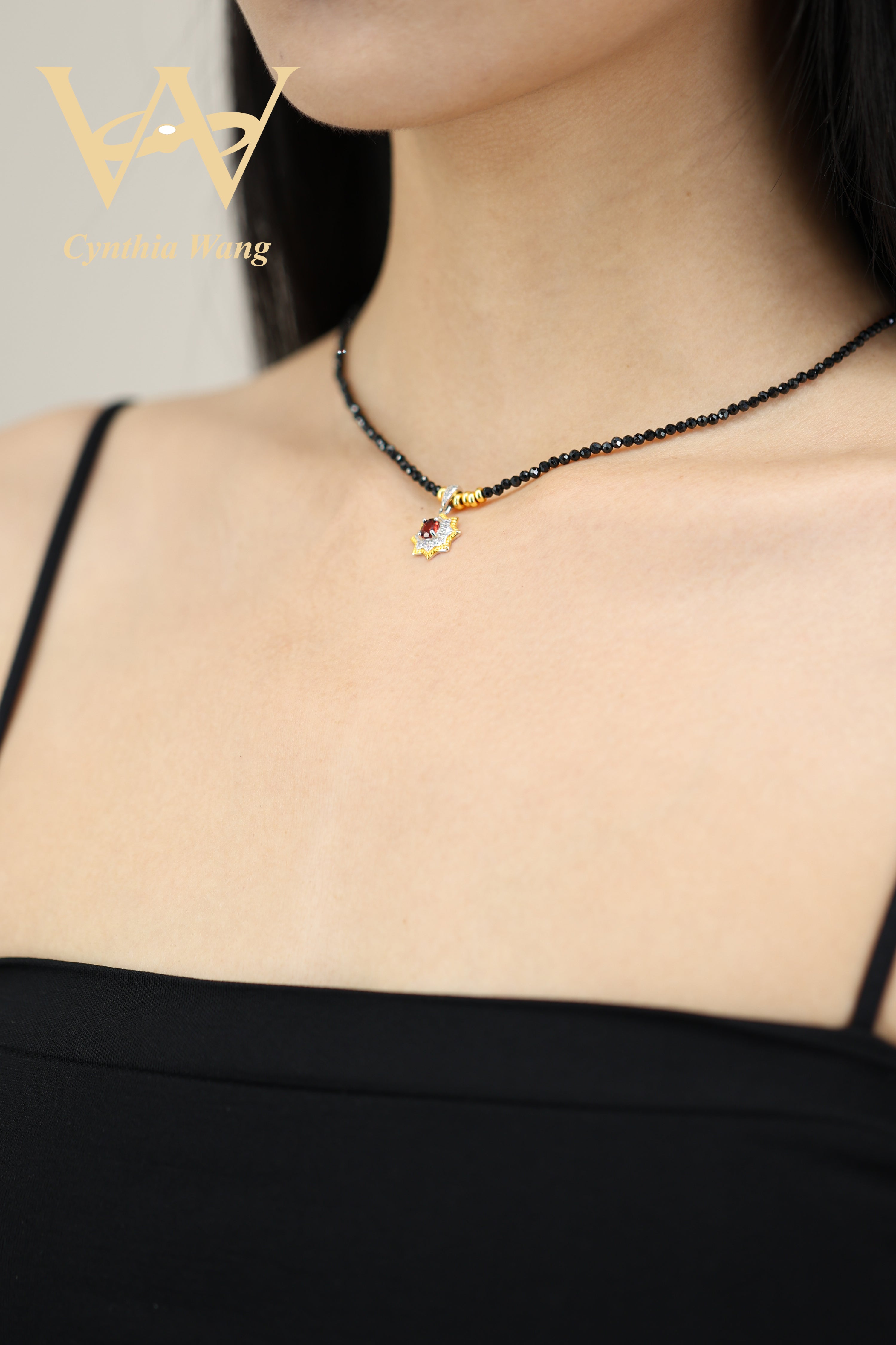 'Red Meteors that Pierce the Night' Garnet & Spinel Necklace