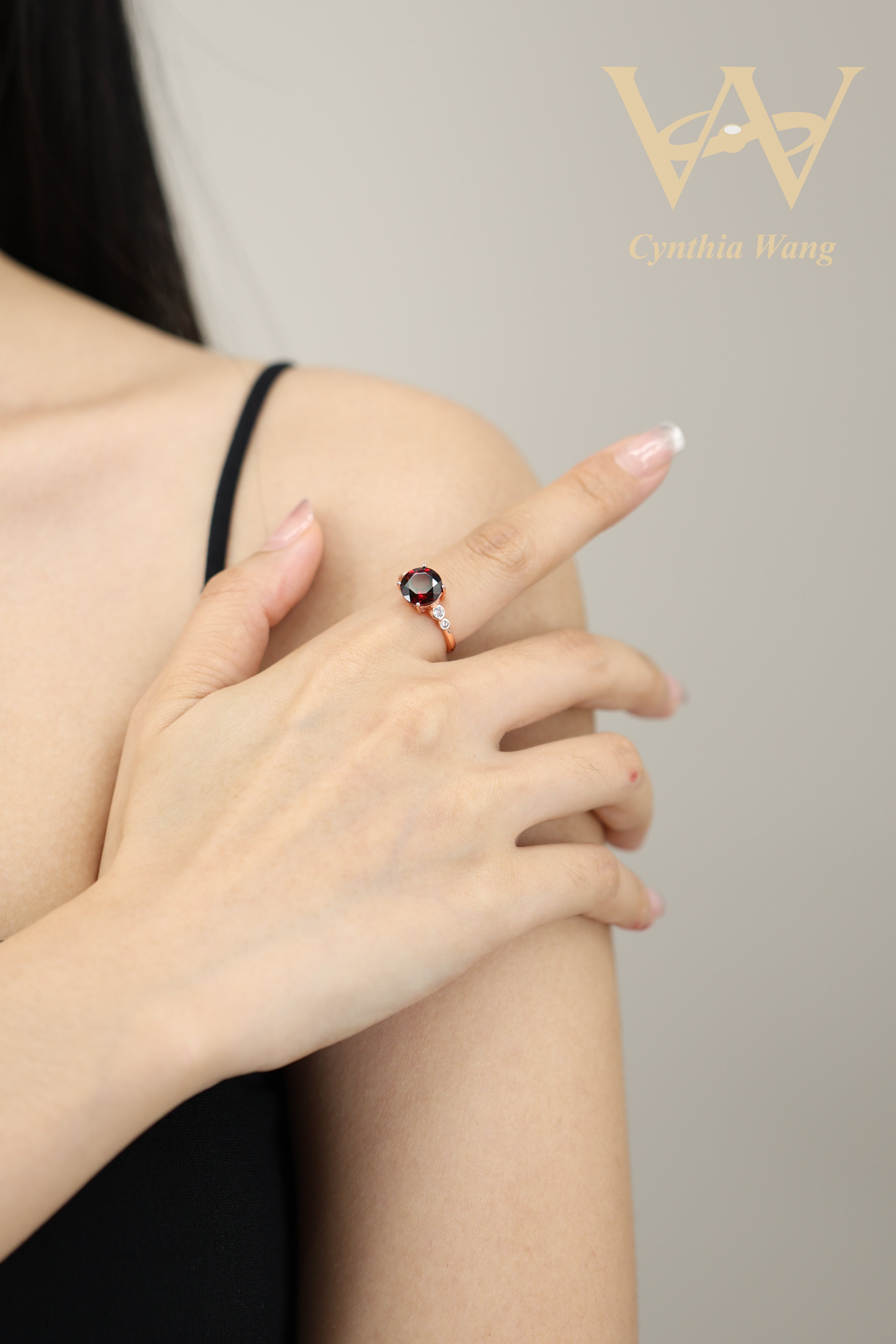 'Red Pomegranate Flavored Candy' Garnet Ring