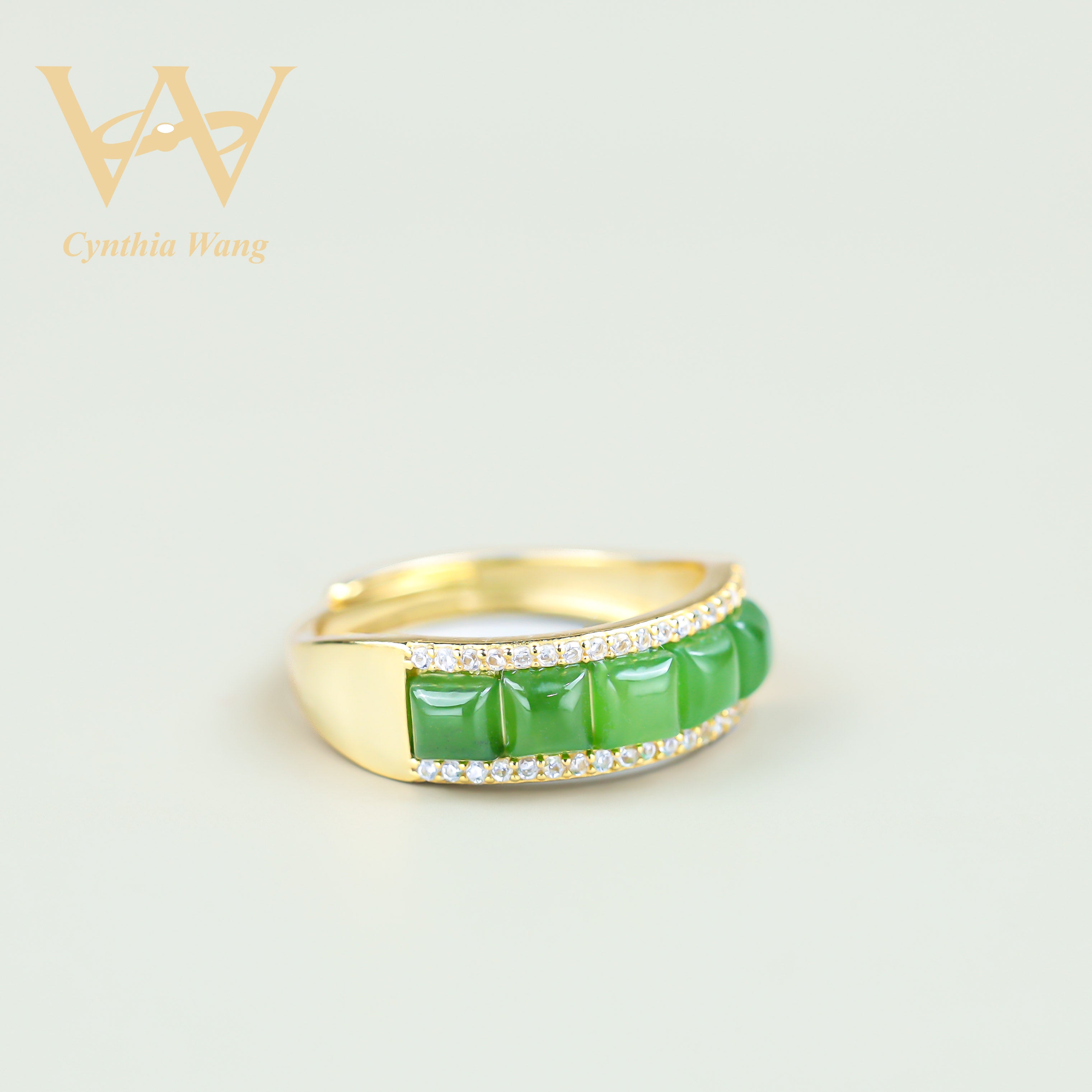 'Mountain Terraces' Jade Ring