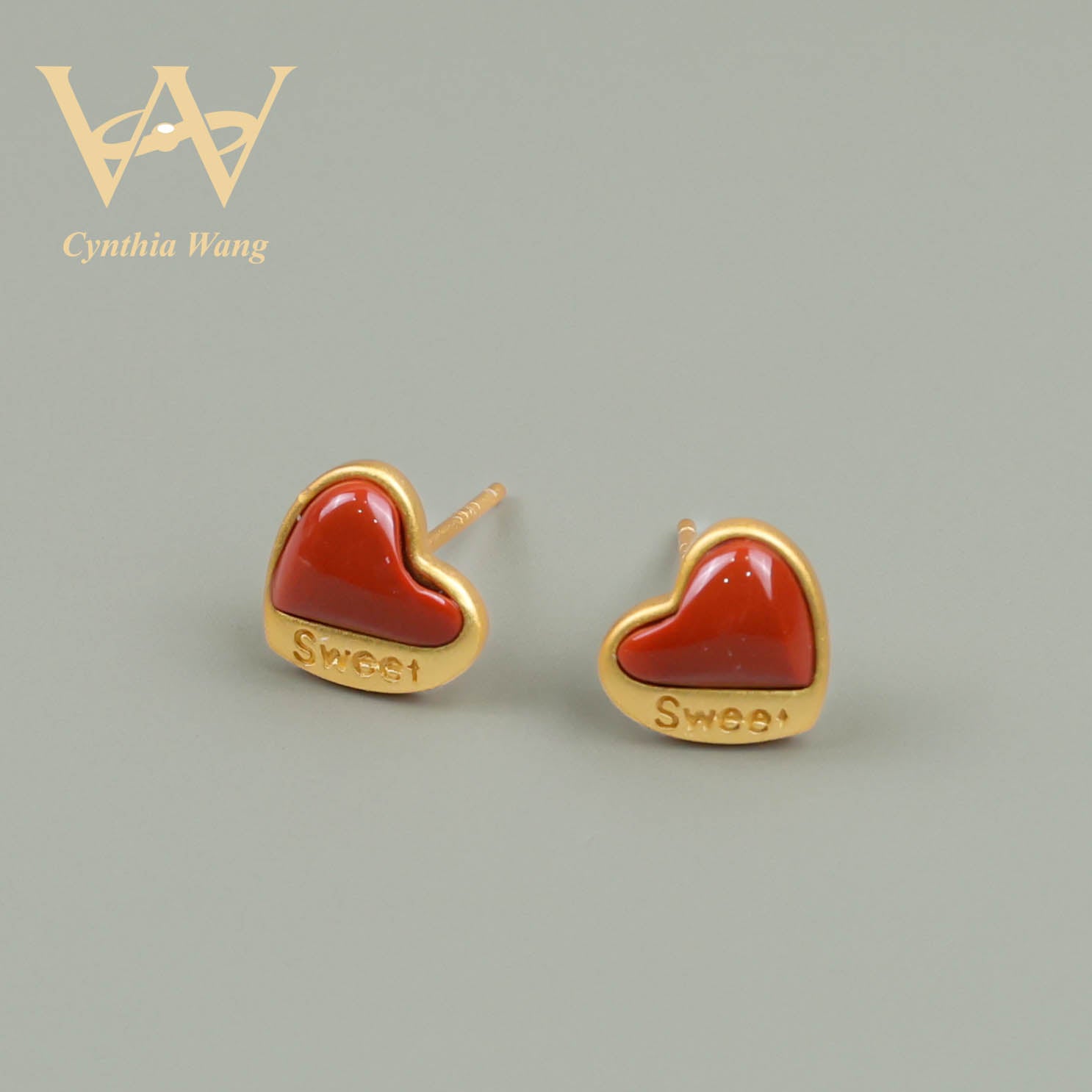 'Radiant Affection' South Red Carnelian Ear Studs
