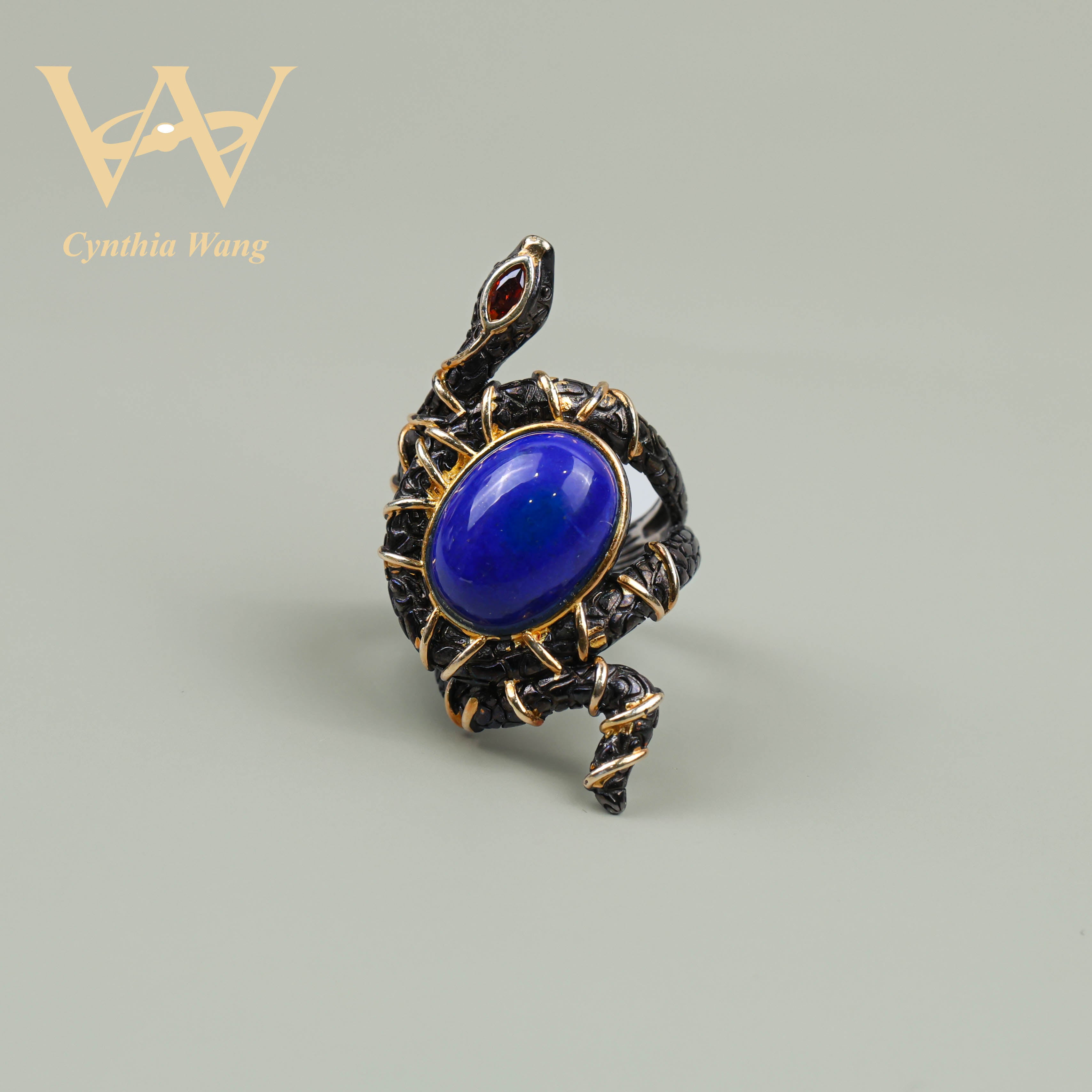 'Opulent Serpent' Lapis Lazuli Ring