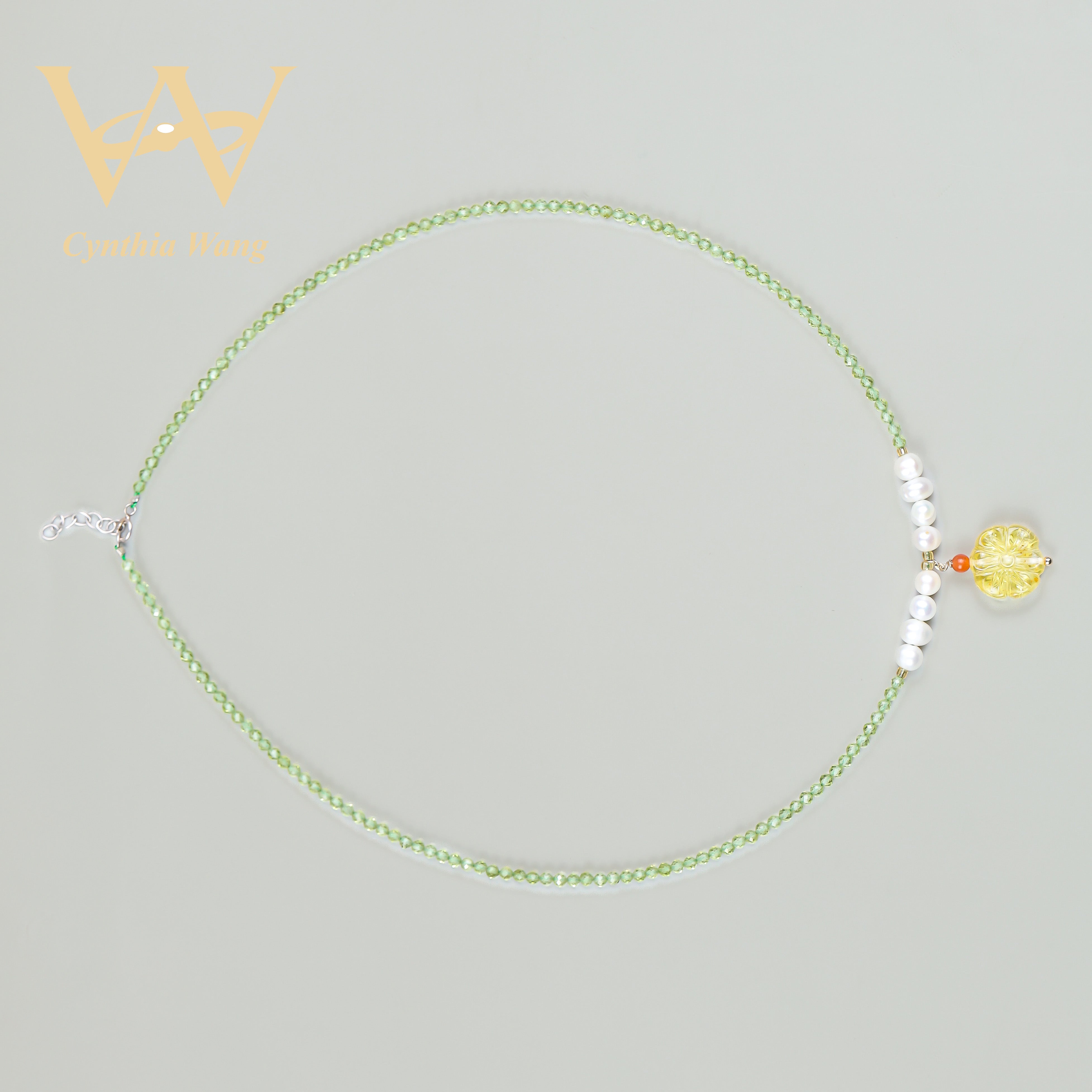 'The Code of the Forest' Peridot & Pearl Necklace