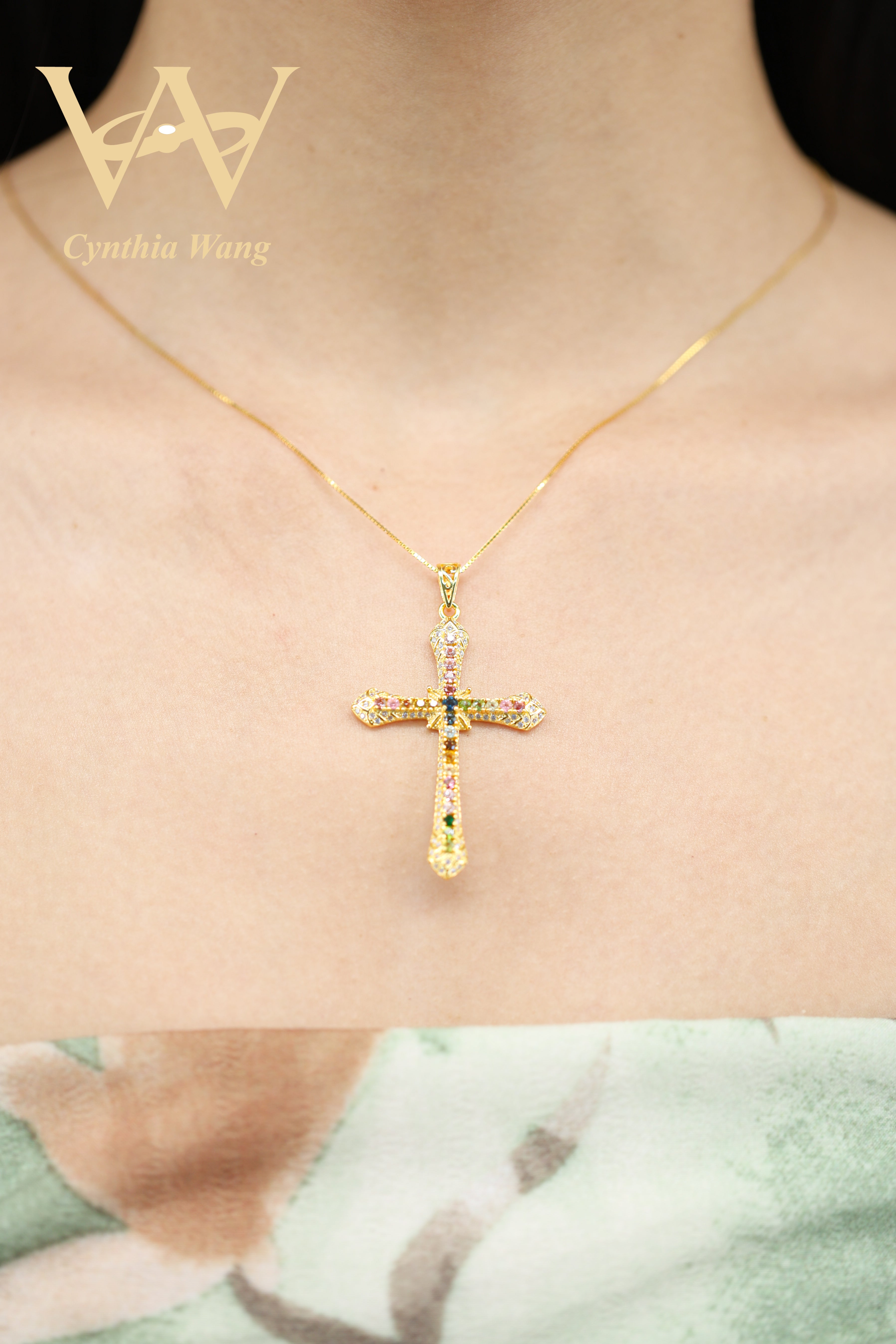 'Covenant Redemption' Cross Tourmaline Necklace