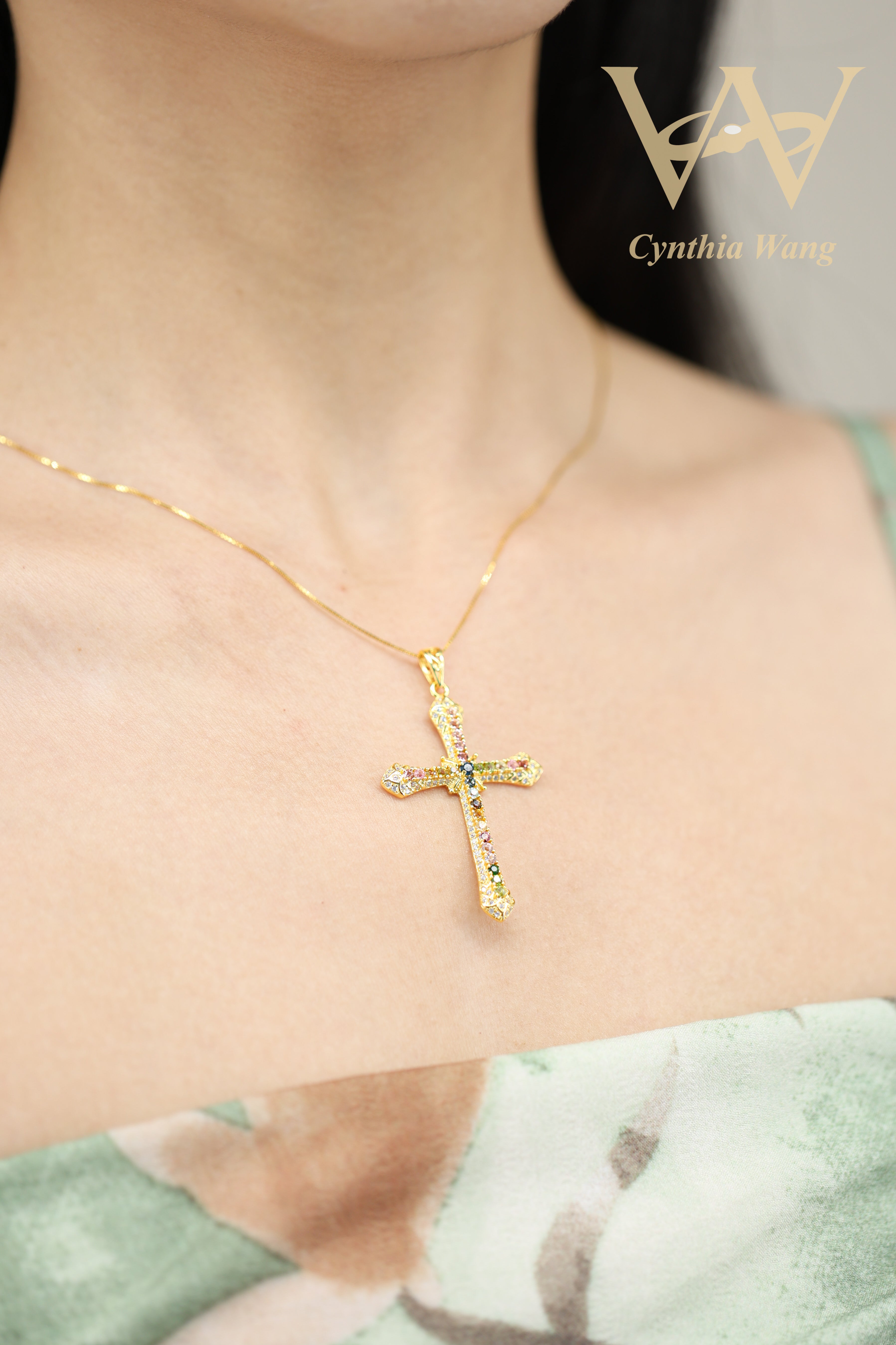 'Covenant Redemption' Cross Tourmaline Necklace