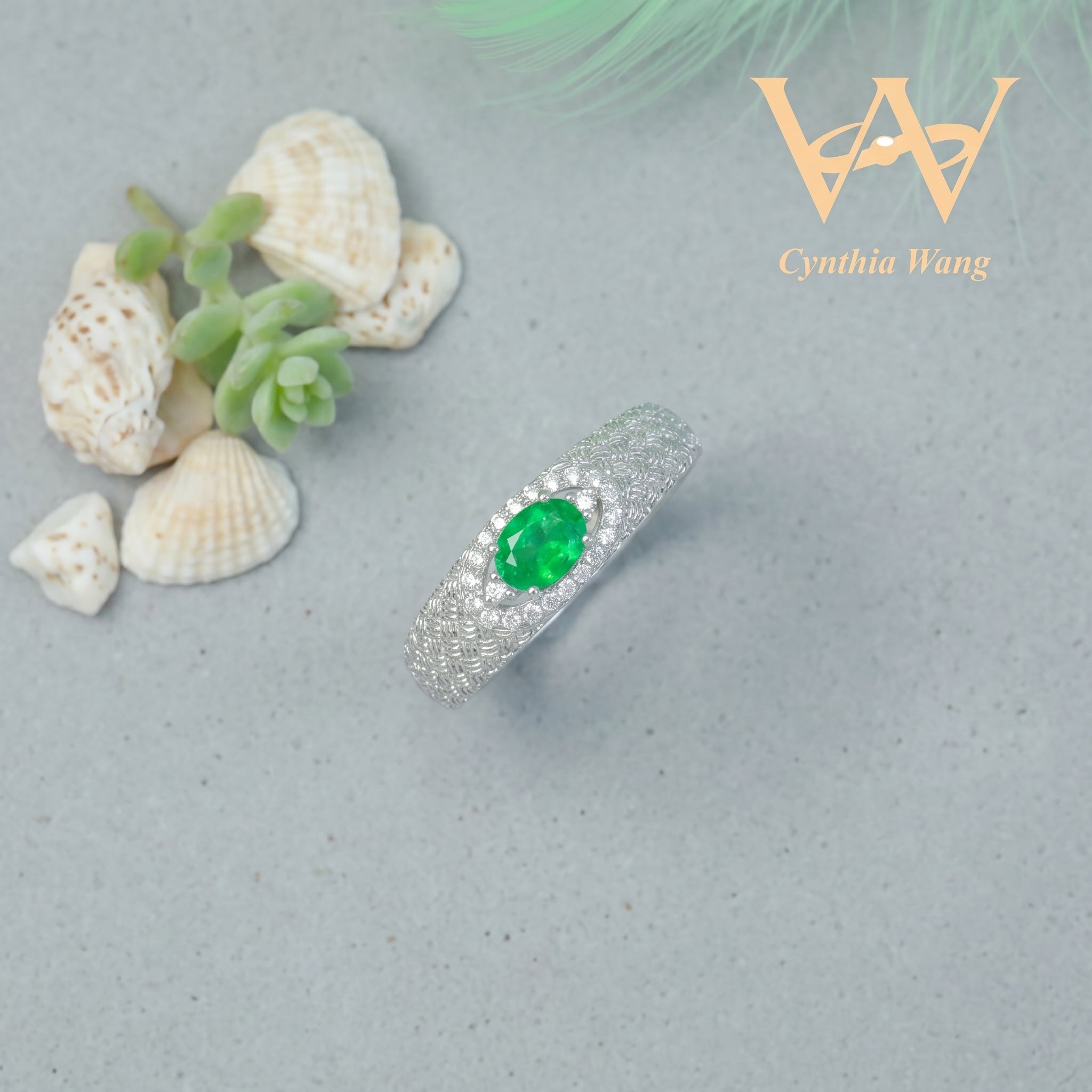 Emerald Sliver Ring